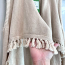 Tassel Trim Open Front Cardigan Vest-10