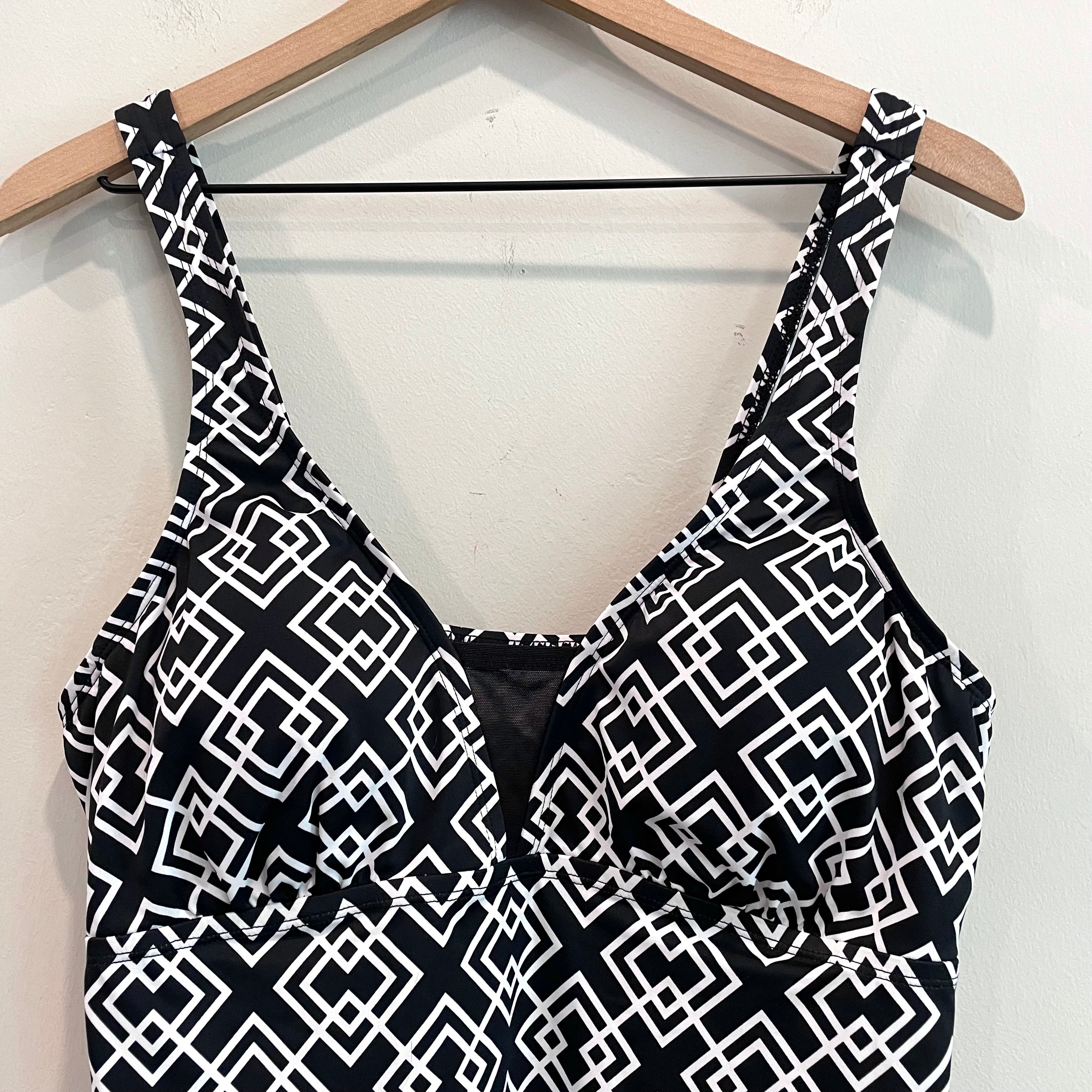 Geometric Tankini Swim Top