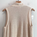 Tassel Trim Open Front Cardigan Vest-12