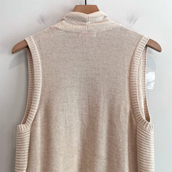 Tassel Trim Open Front Cardigan Vest