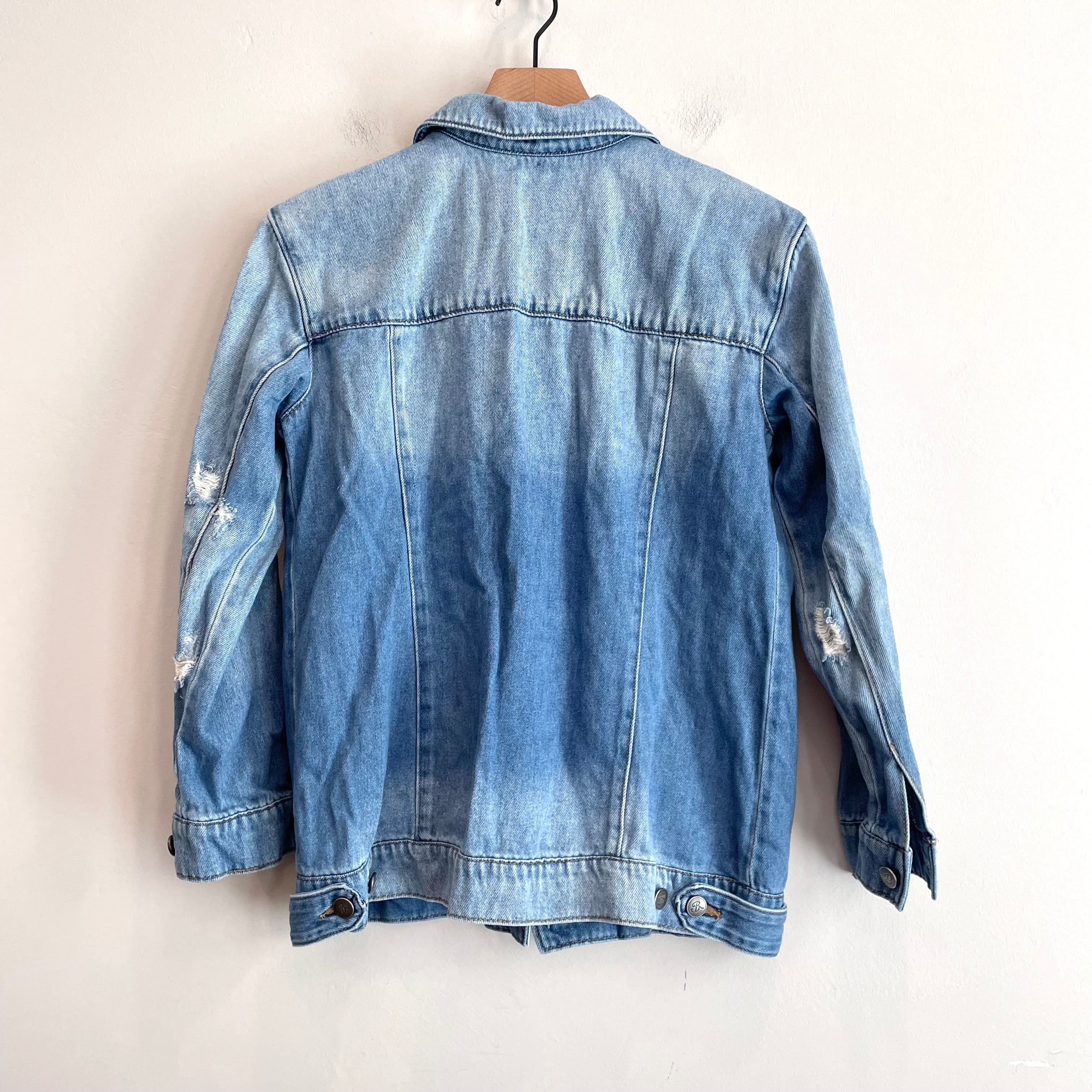 Distressed Denim Jean Trucker Jacket