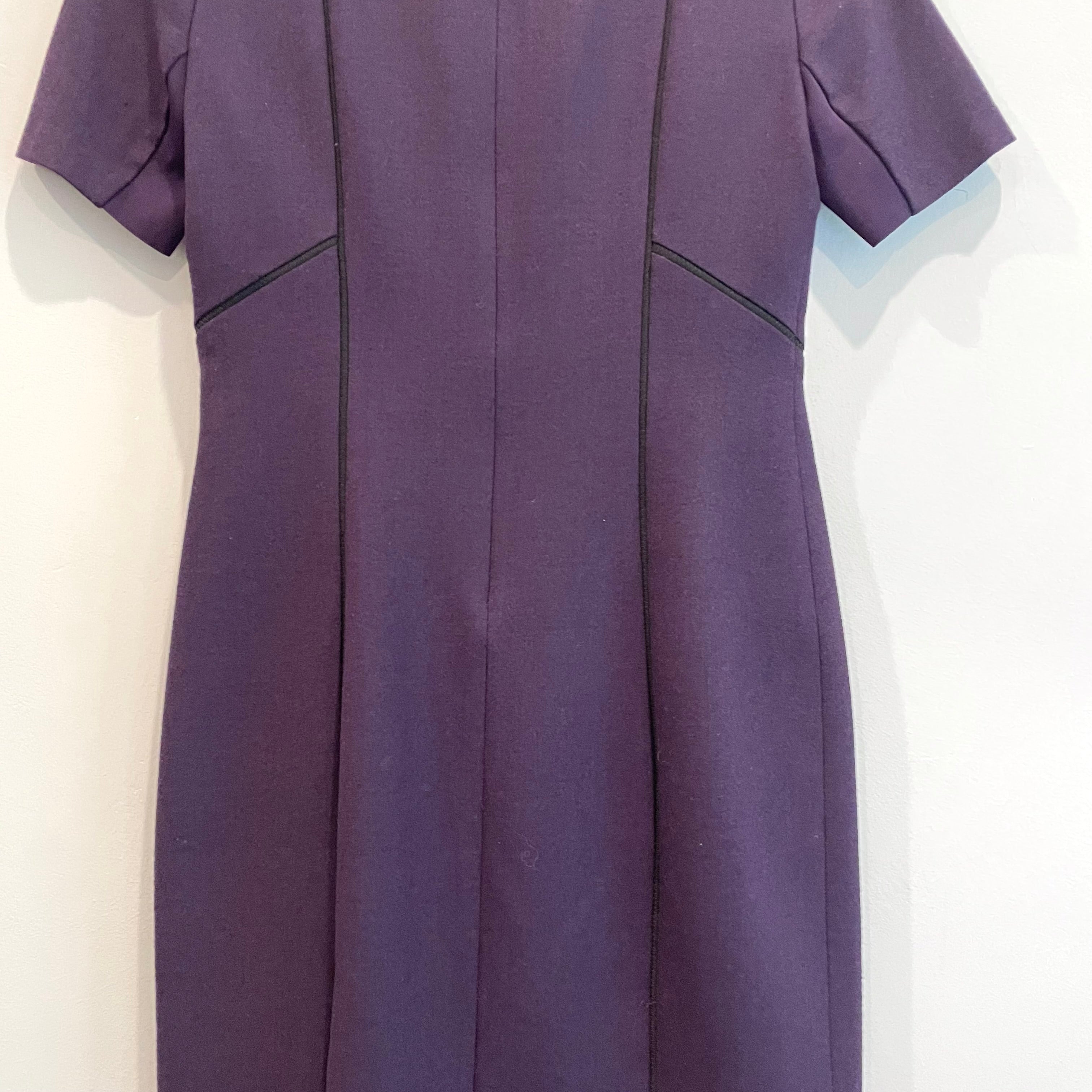 Short Sleeve Wool Blend Sheath Dress