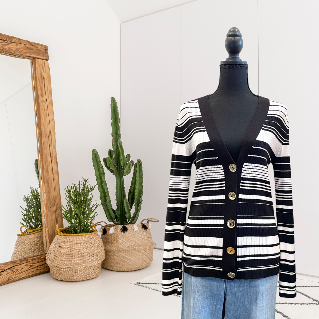 Striped Ribbed Cardigan