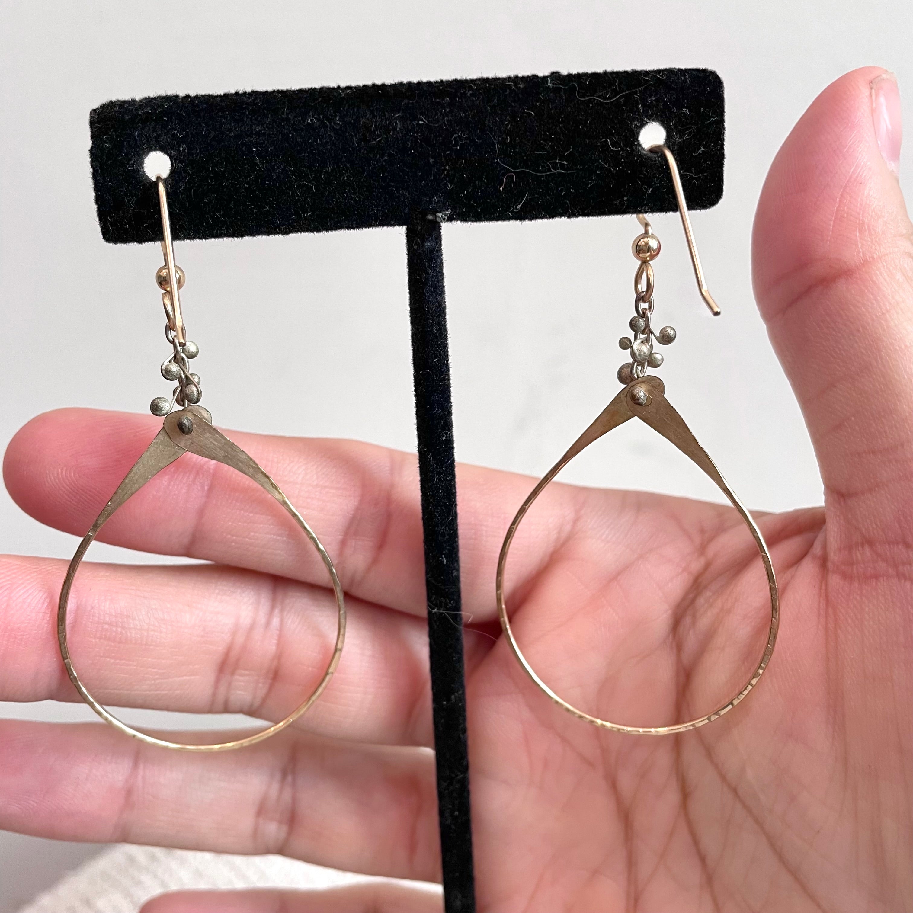 Hammered Oval Hoop Earrings