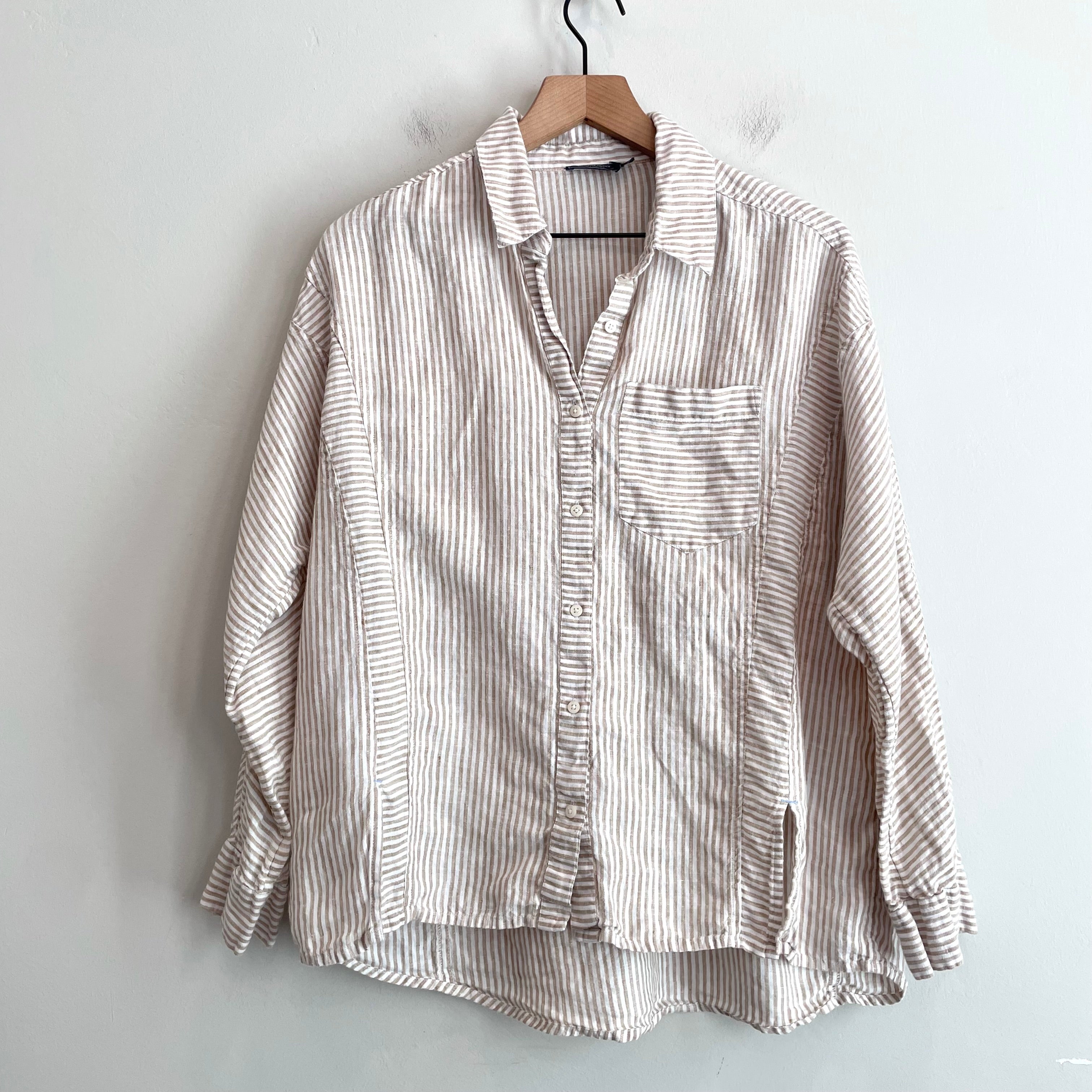 Striped Linen Button Down Shirt