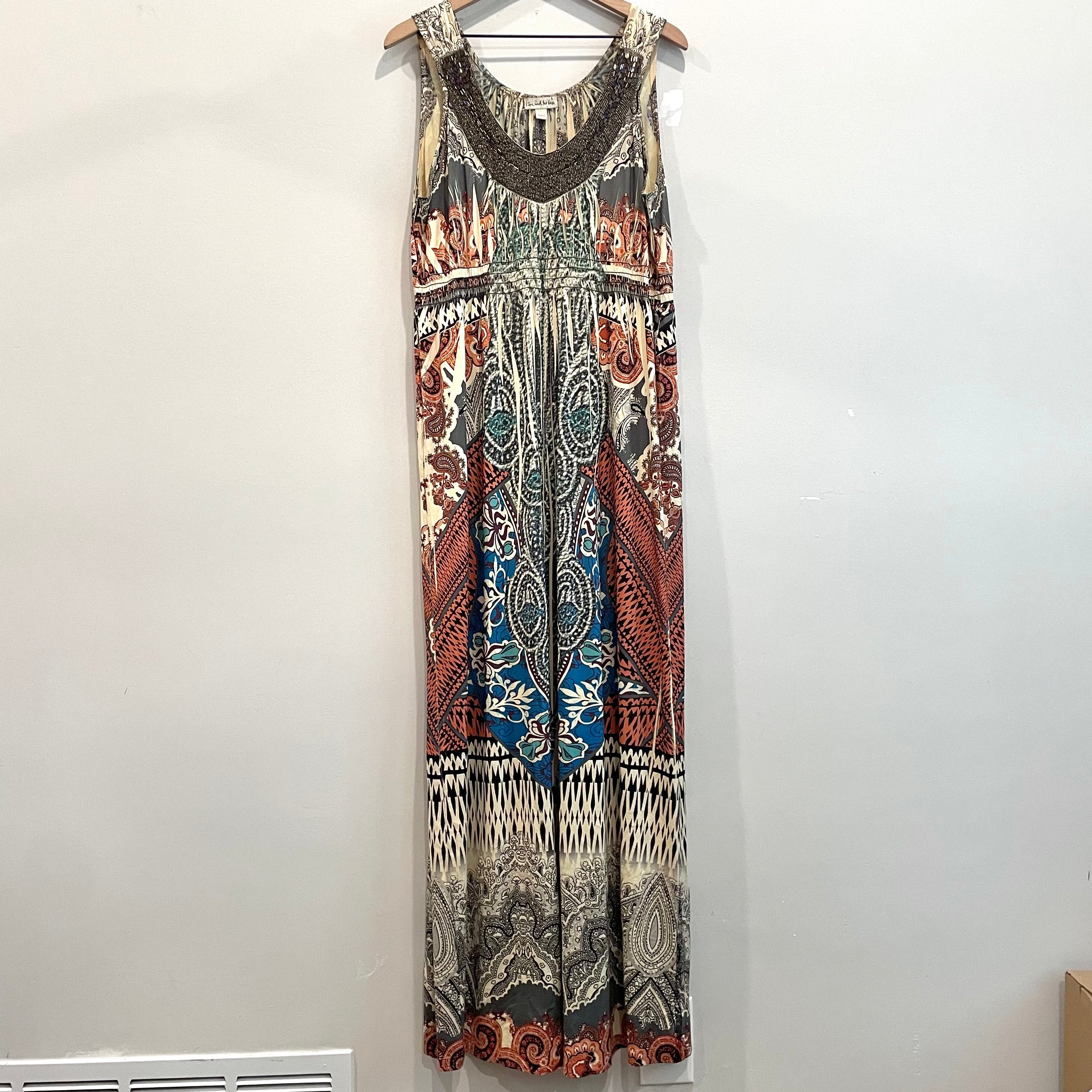 Beaded Neckline Maxi Dress