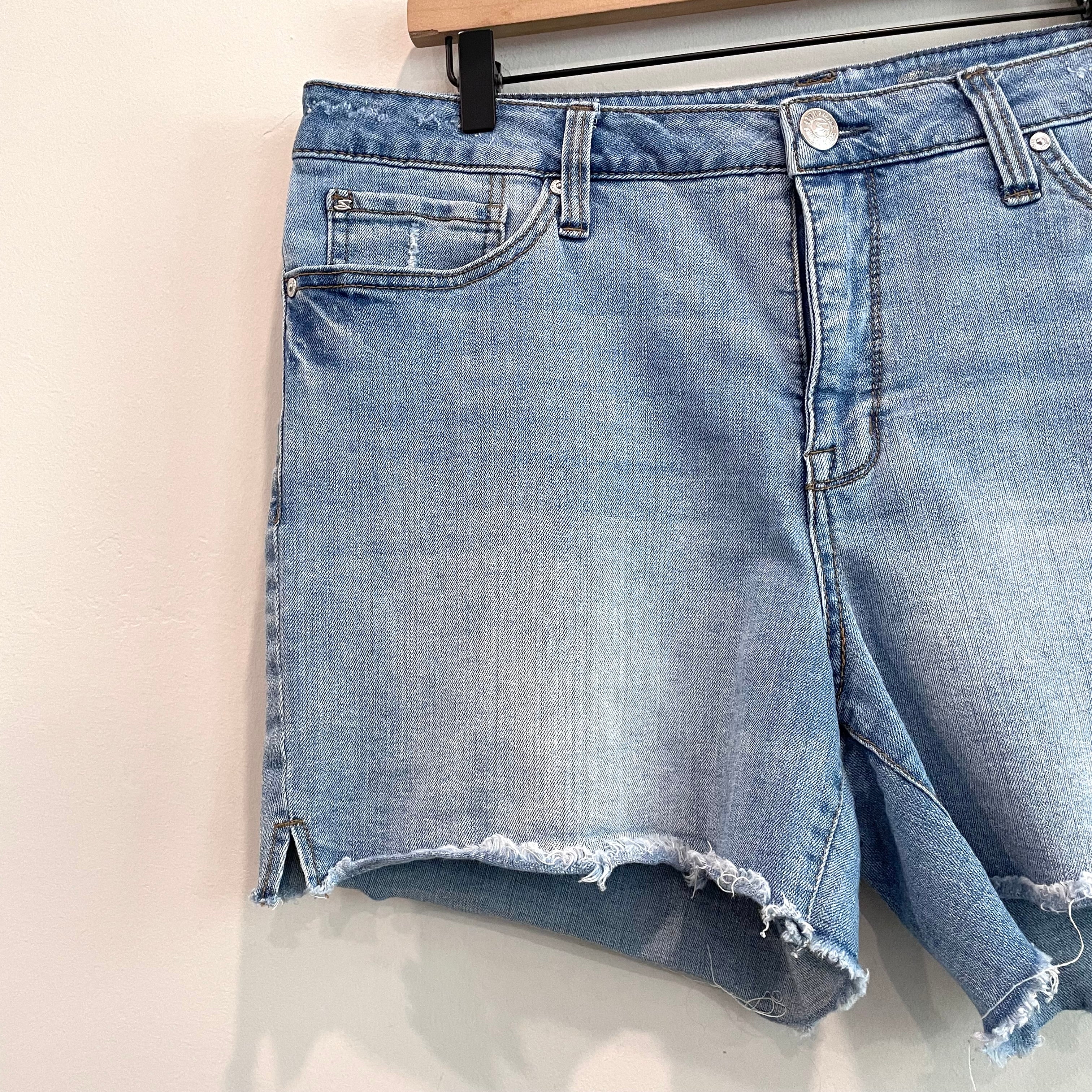 Lightly Distressed Cut Off Jean Shorts