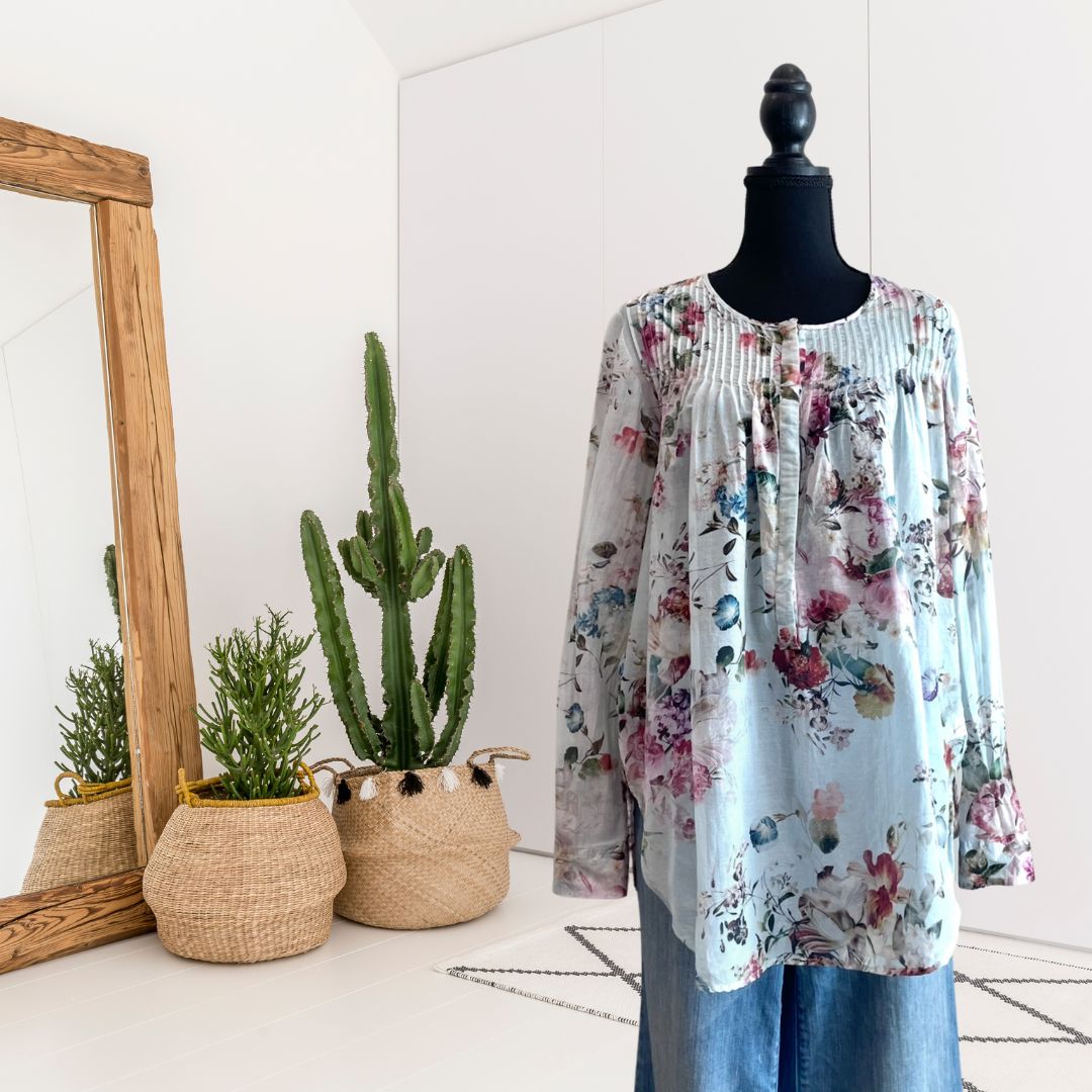 Floral Pleated Lightweight Top