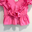 Ruffle Pleated Peplum Top-4