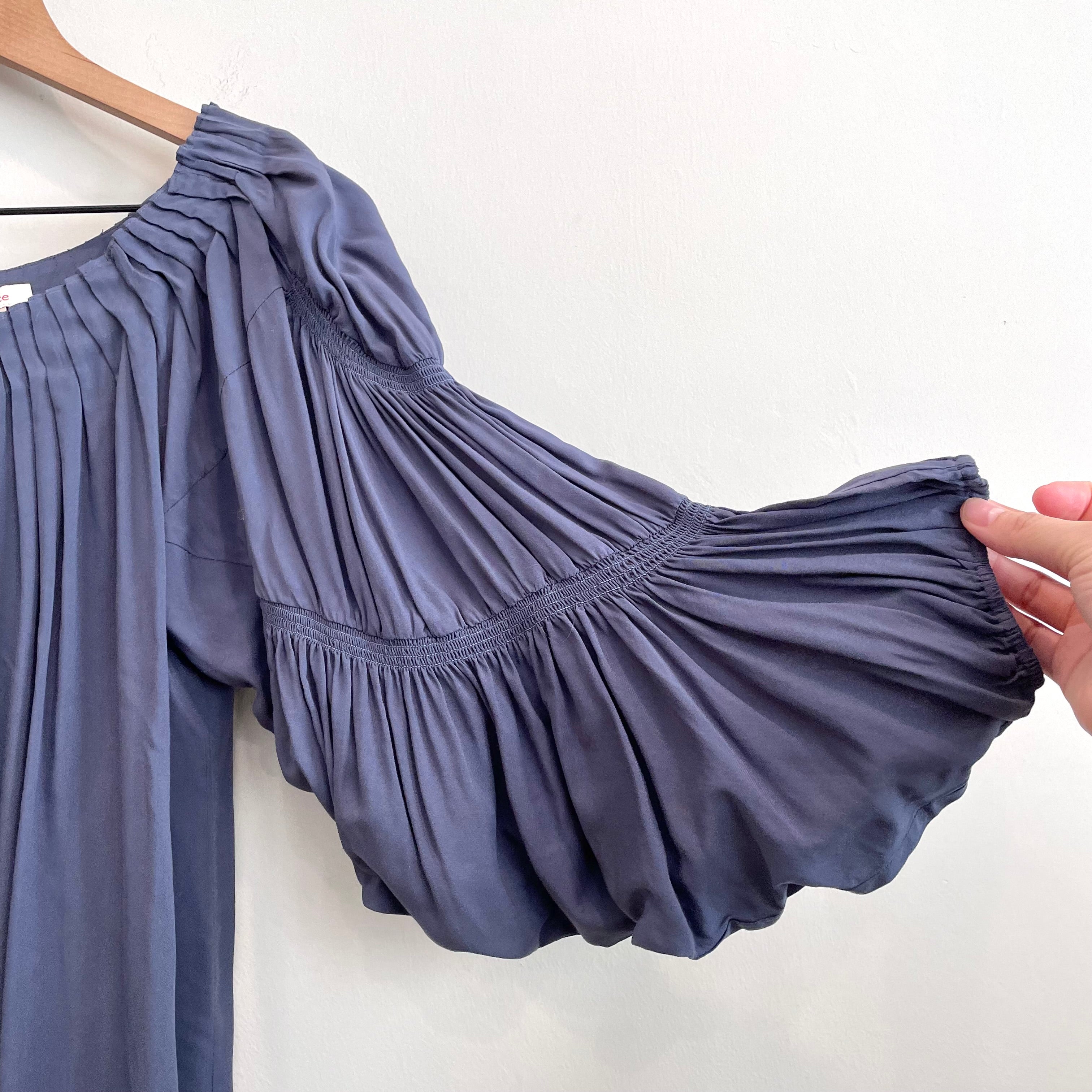 Pleated Balloon Sleeve Top