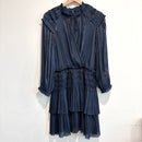 Pleated V-Neck Dress-2