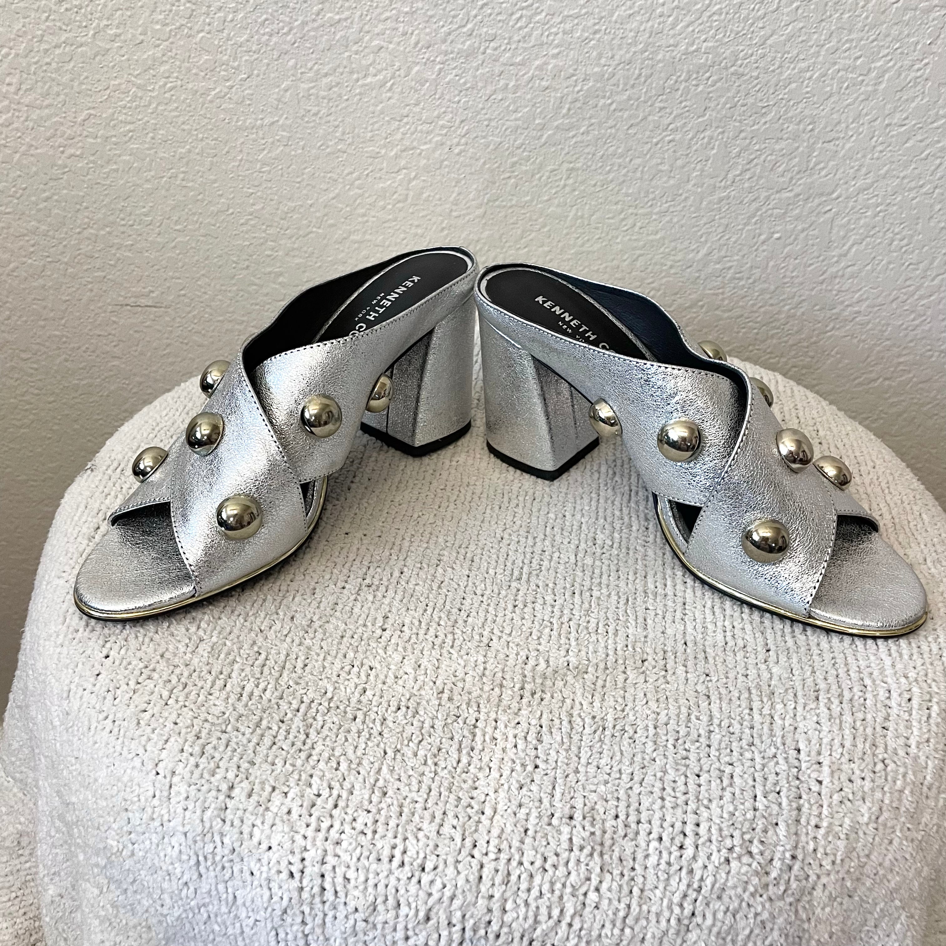 Silver Studded Mules