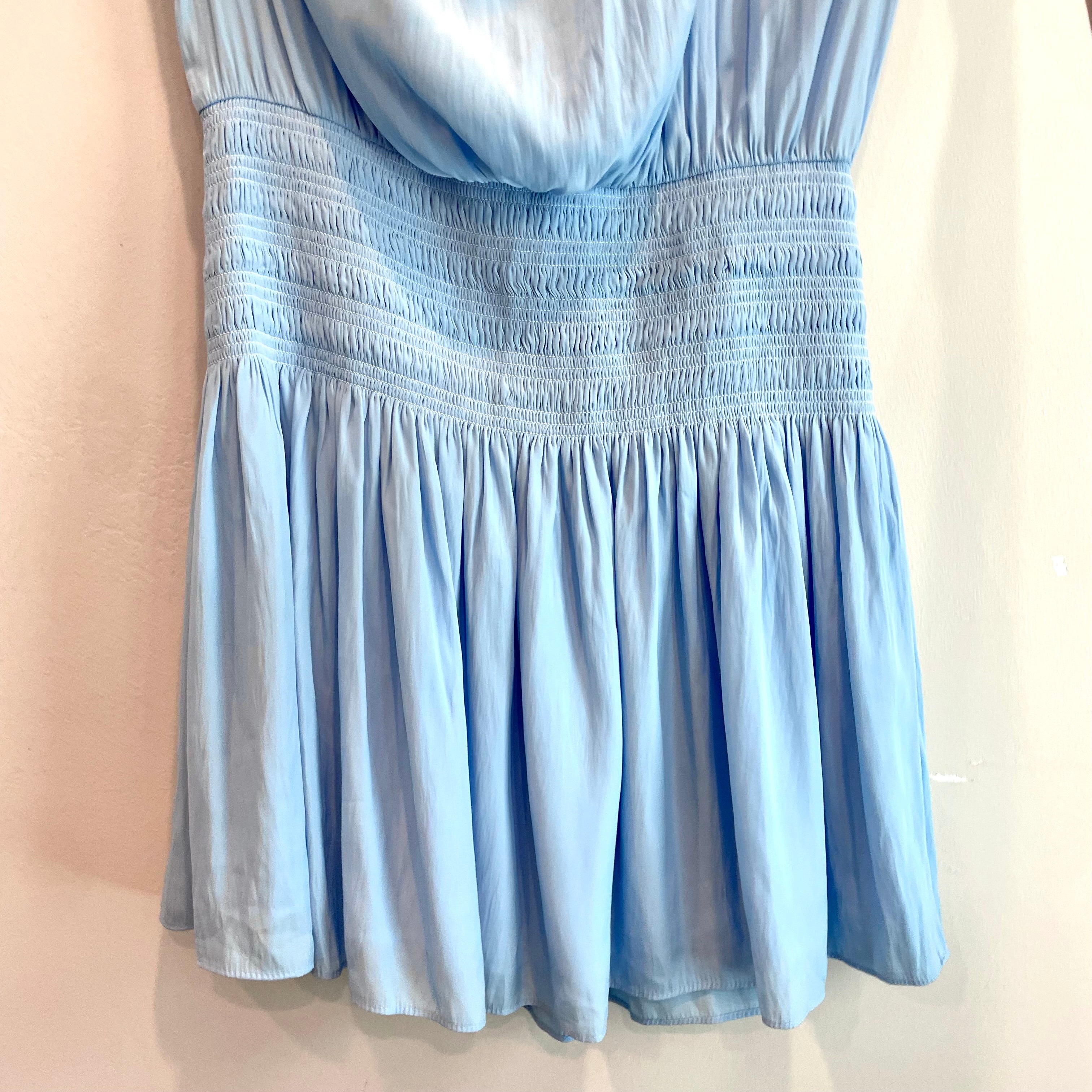 Single Shoulder Smocked Waist Mini Dress