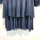 Pleated V-Neck Dress-15