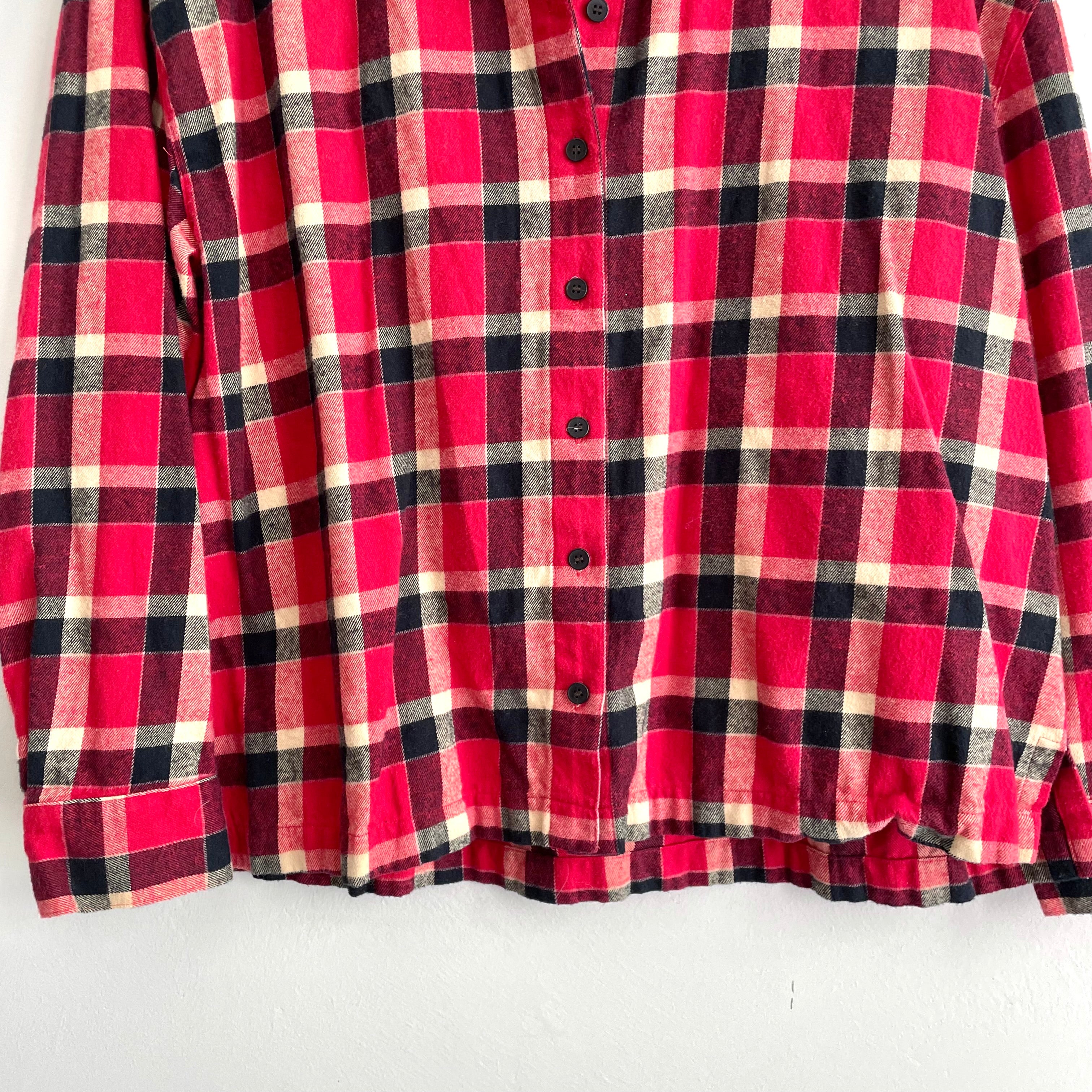 Plaid Flannel Button Down Top