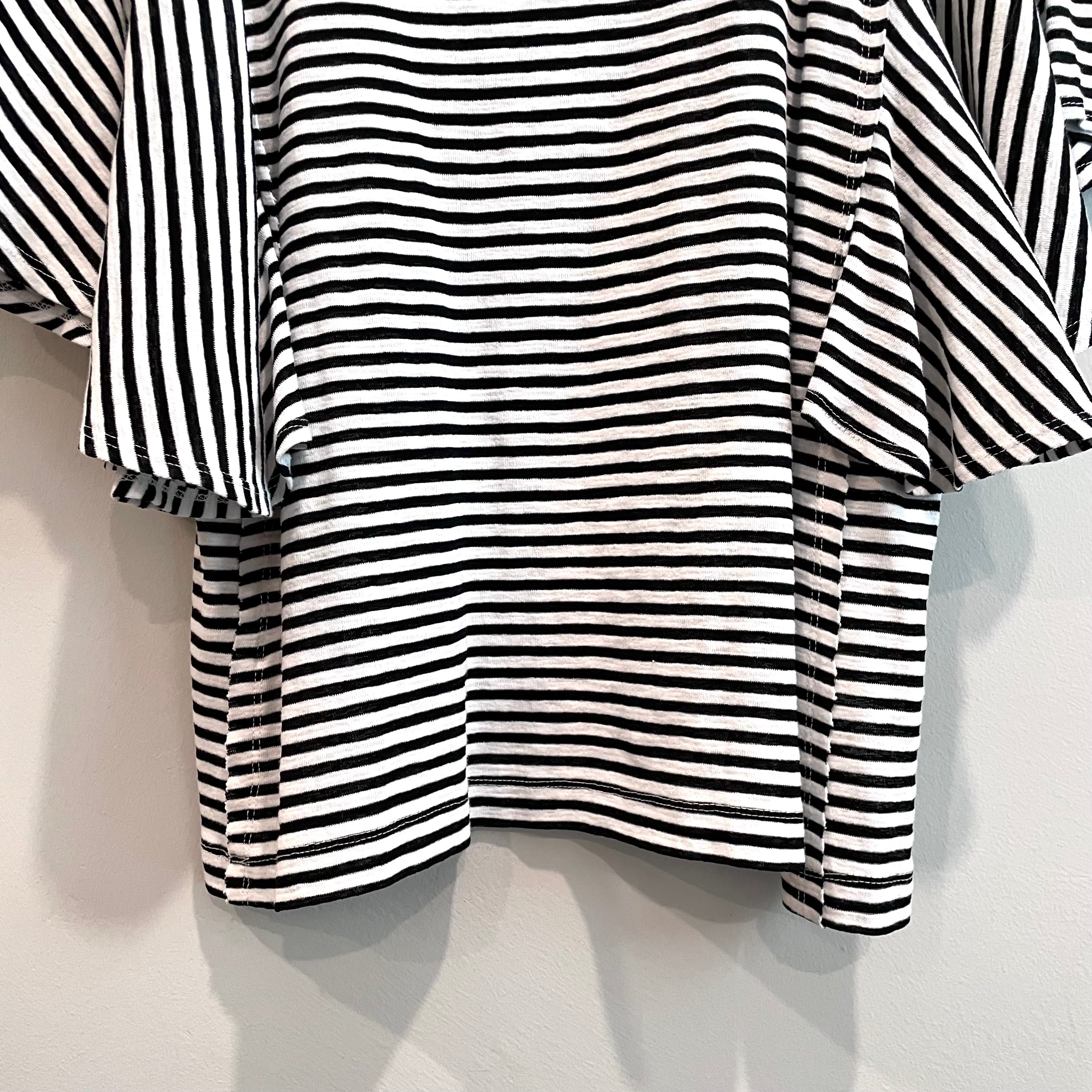 Striped Ruffle Sleeve Top