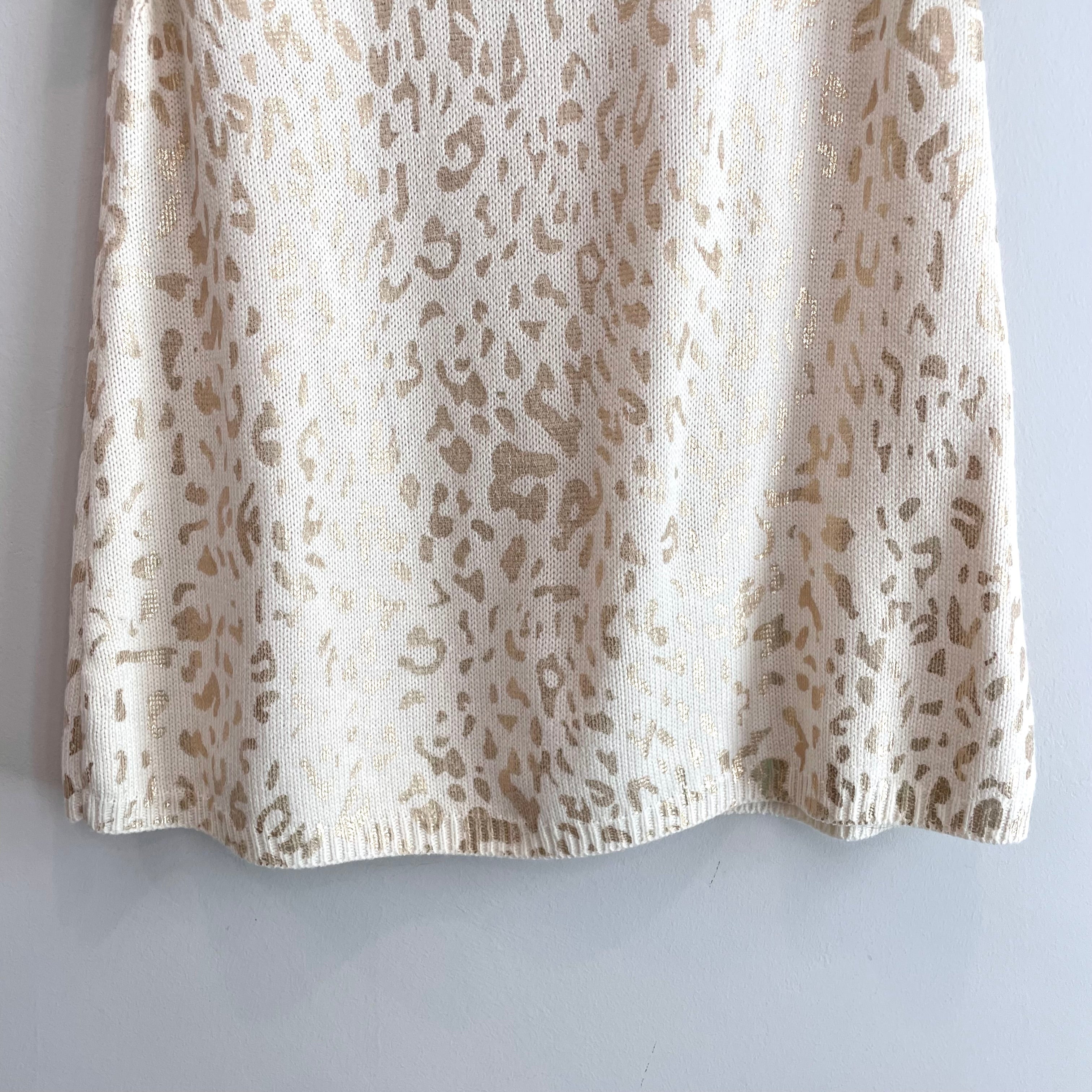 Metallic Leopard Ruffle Sweater