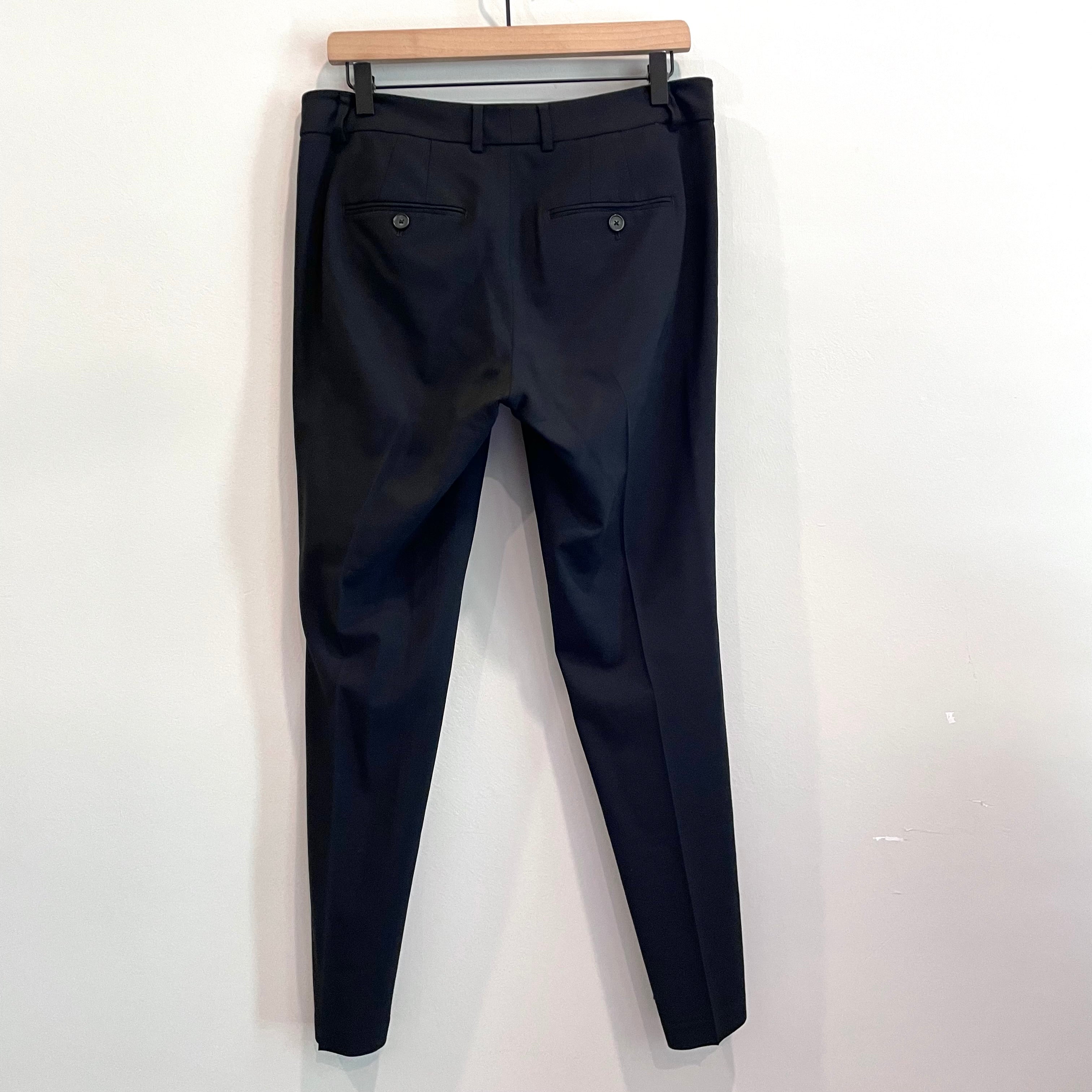 Wool Blend Straight Slim Leg Pants