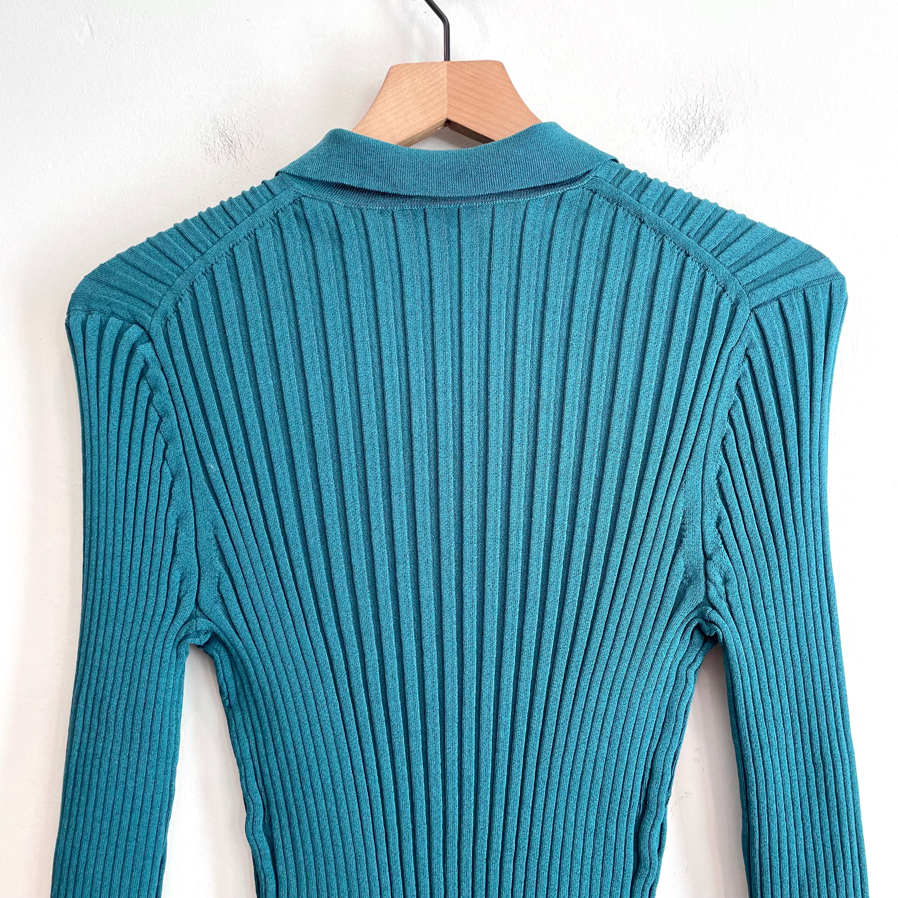 Ribbed Stretch Collared Cardigan