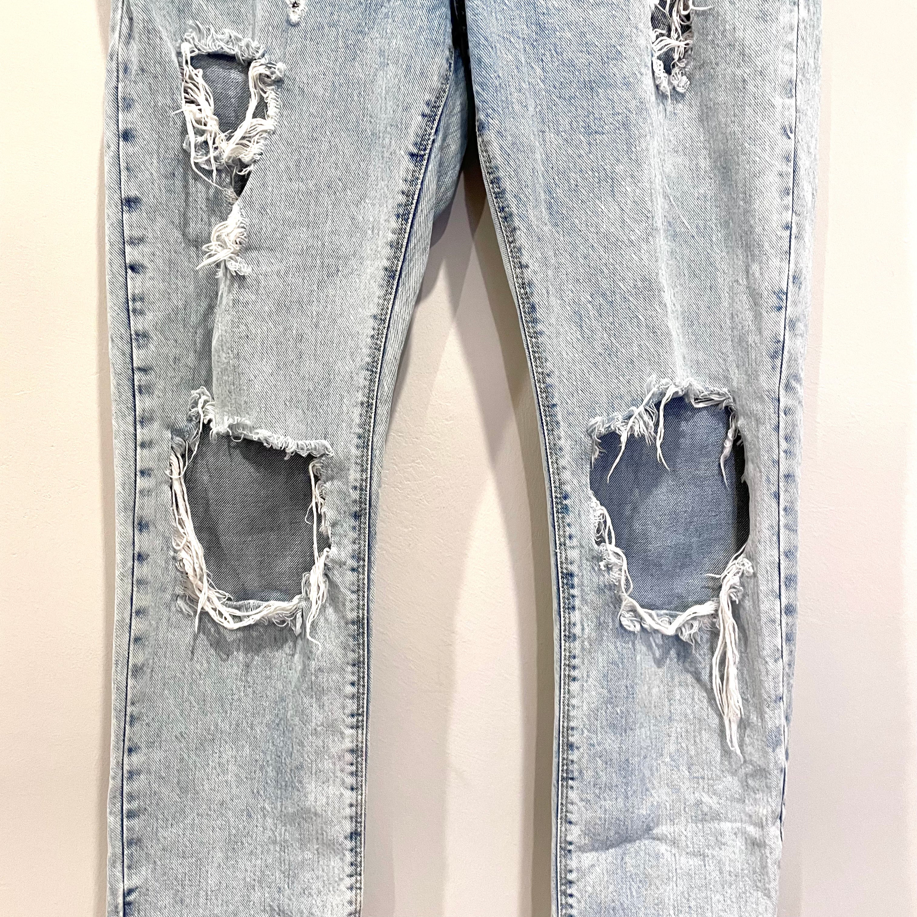 Distressed Straight Jeans