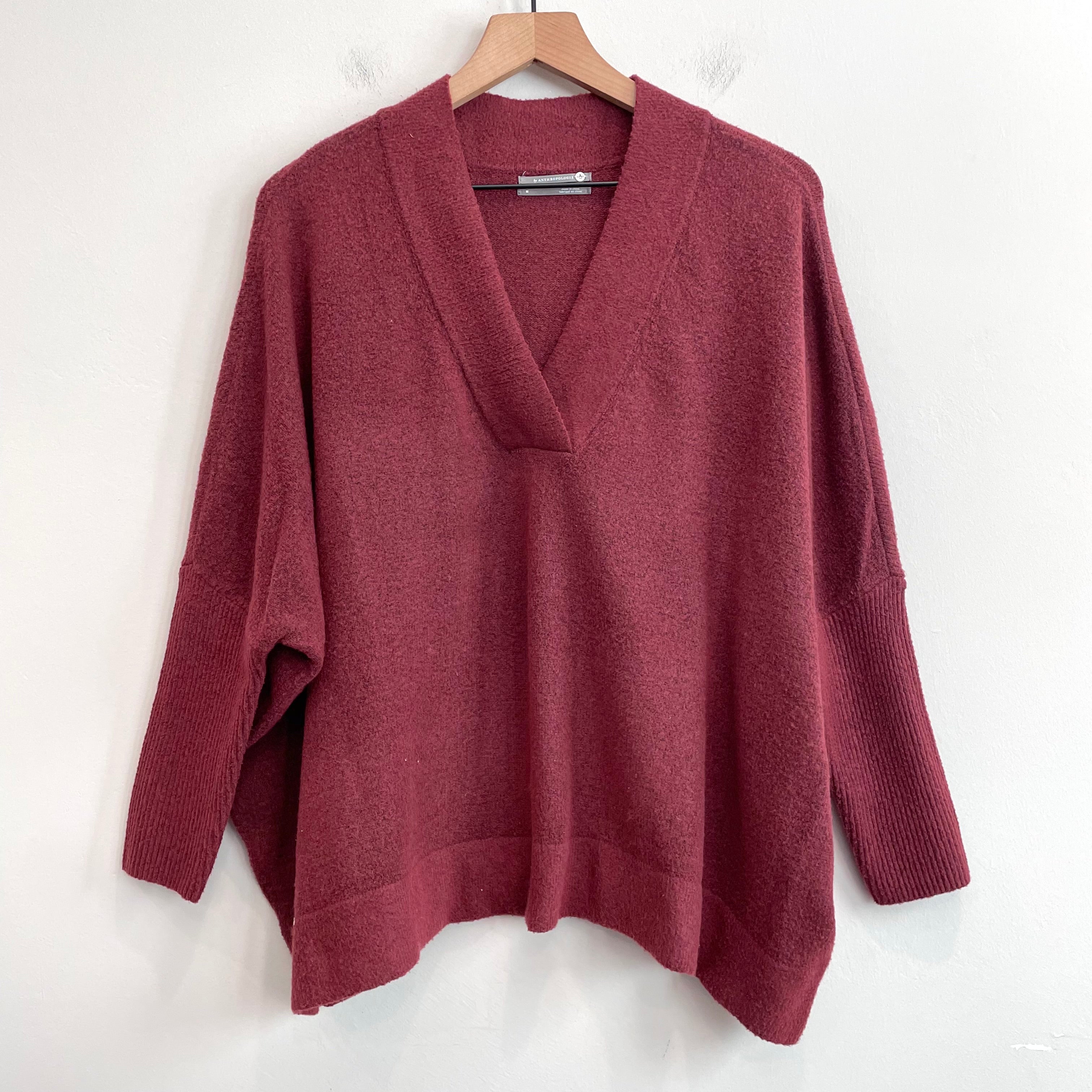 V-Neck Dolman Sleeve Oversized Sweater