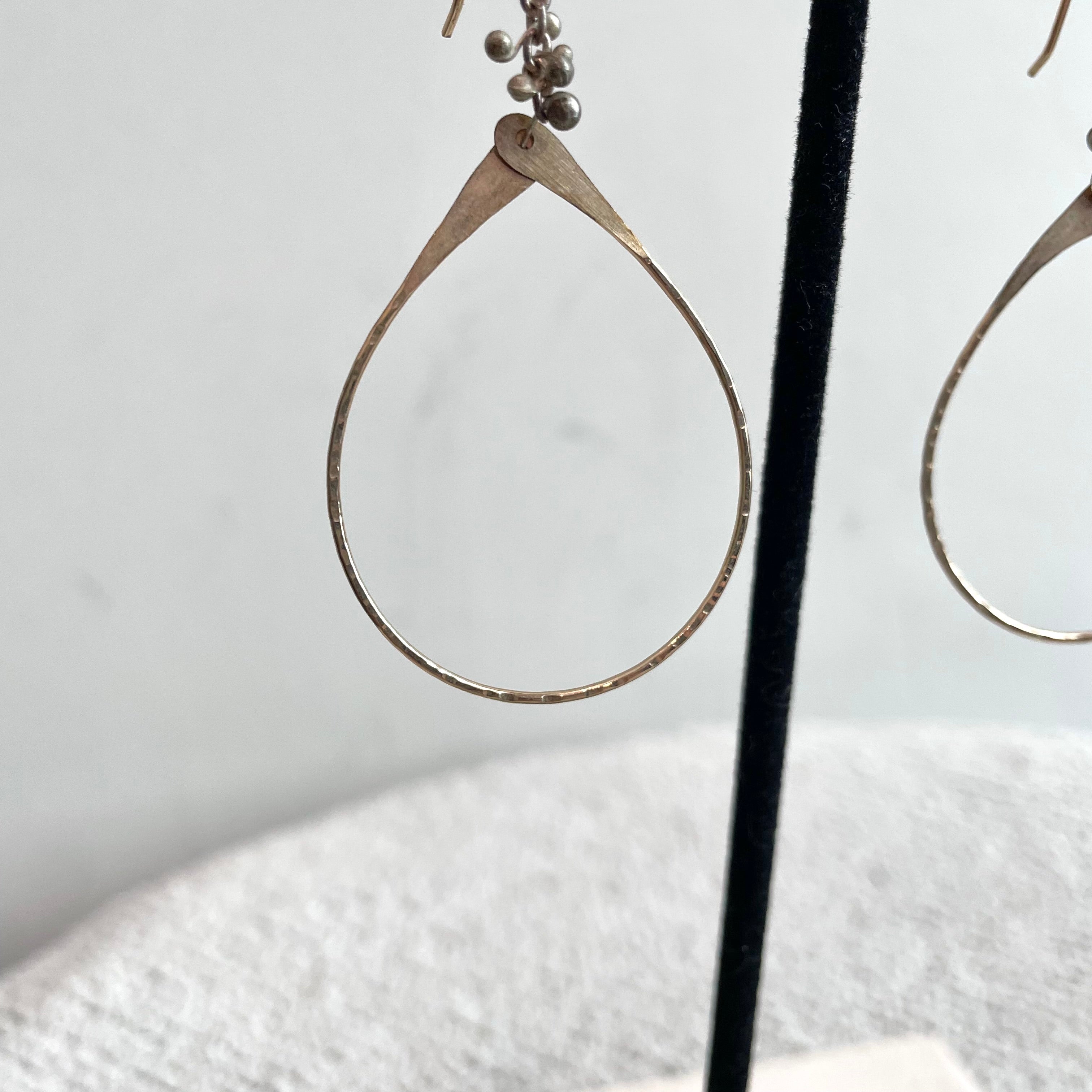 Hammered Oval Hoop Earrings