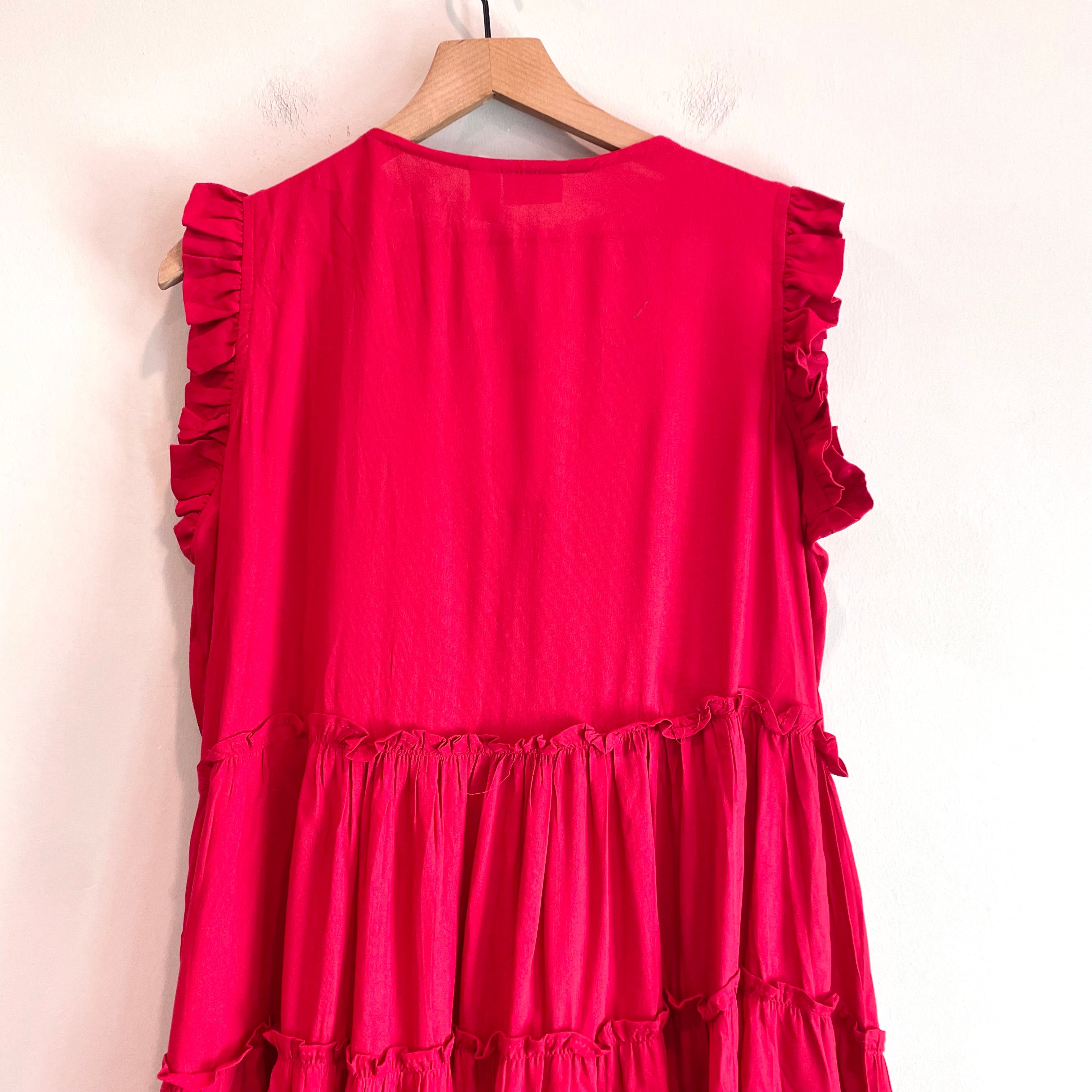 Tiered Ruffle Cap Sleeve Dress