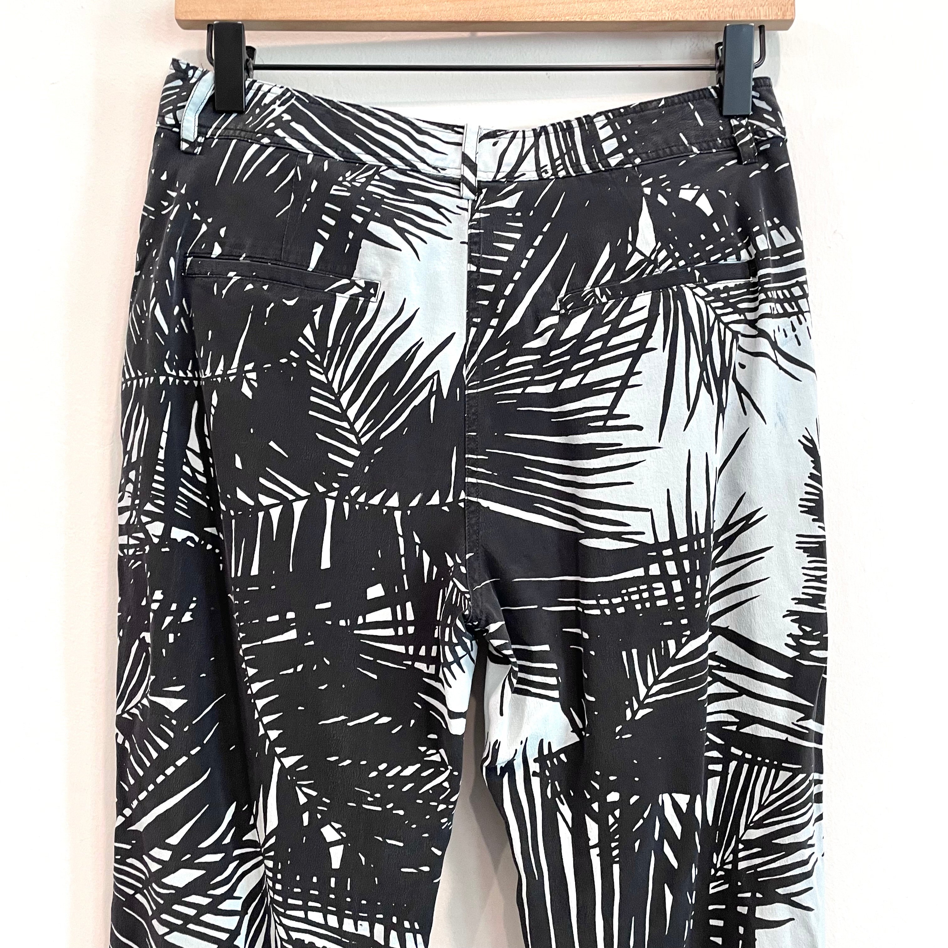 Palm Leaf Silk Crop Pants