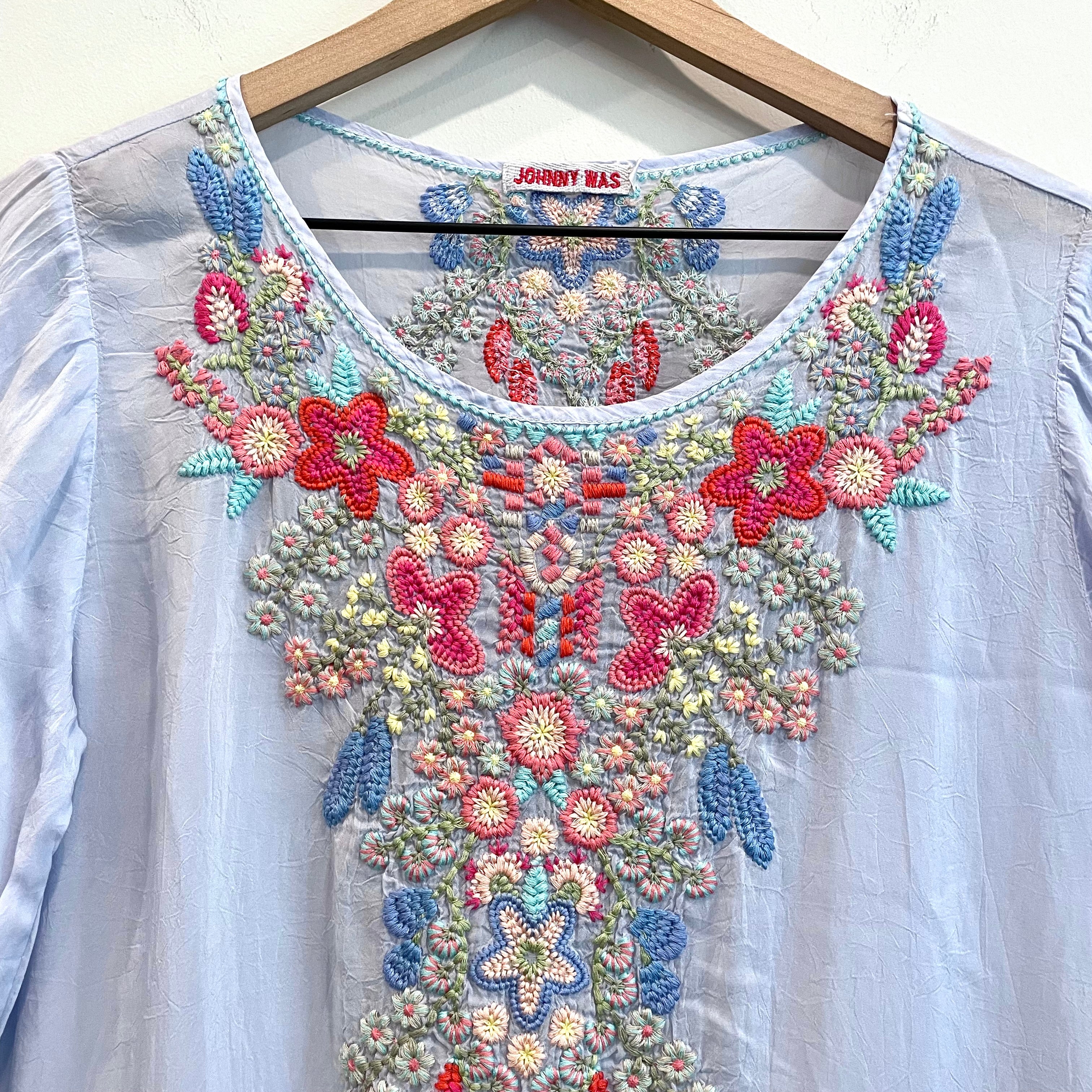 Pastel Embroidered Tunic Top