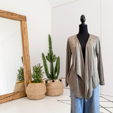 Linen Open Front Cardigan