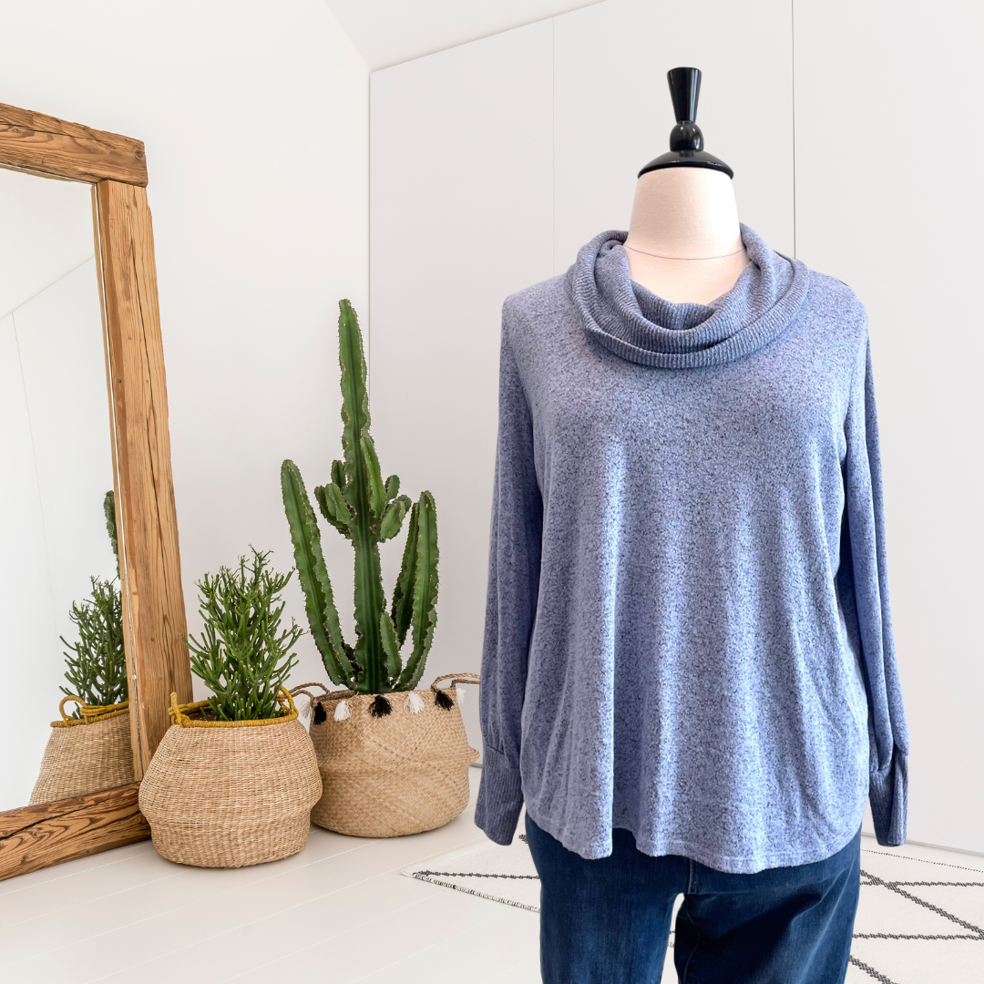 Marled Cowl Neck Sweater