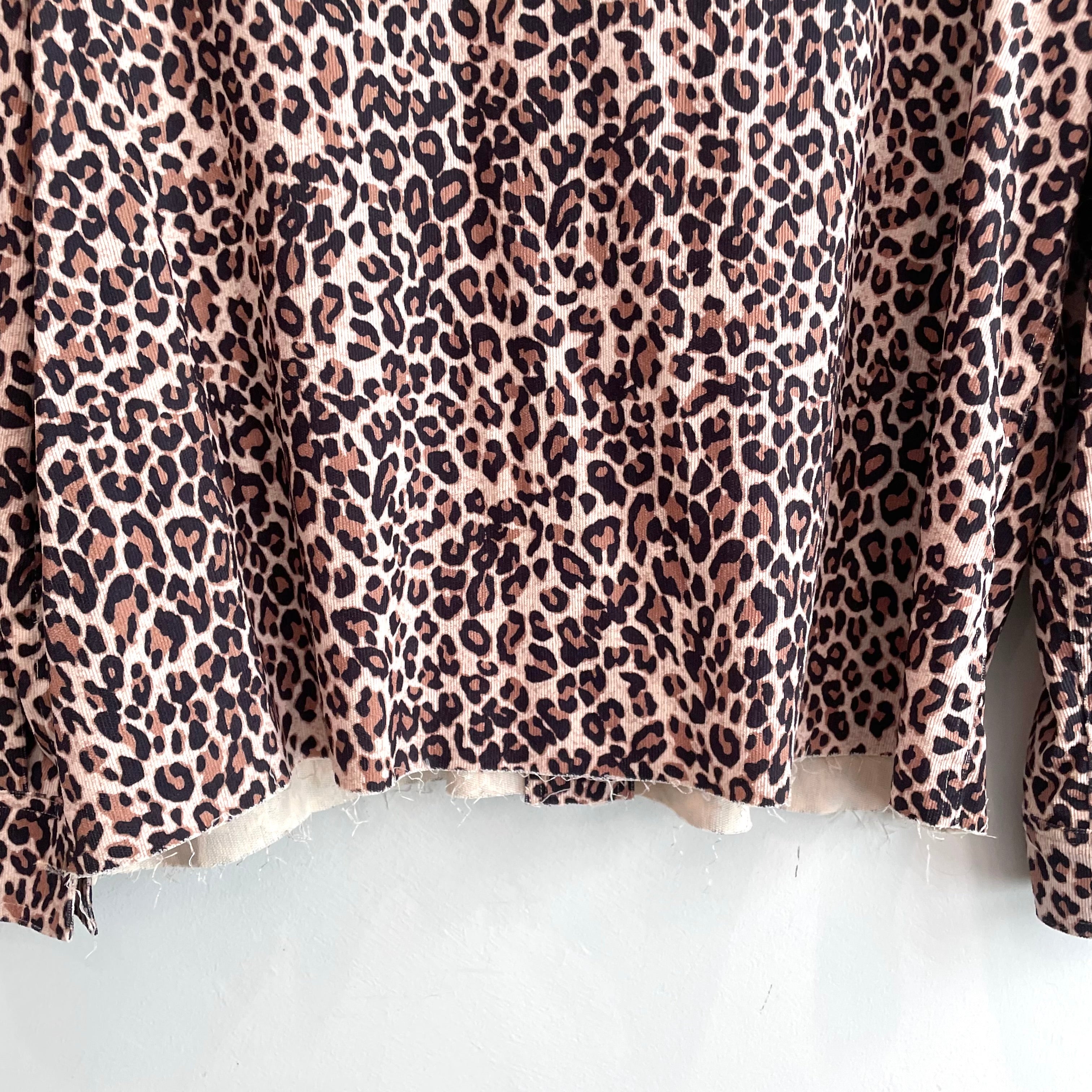 Leopard Corduroy Shirt Jacket