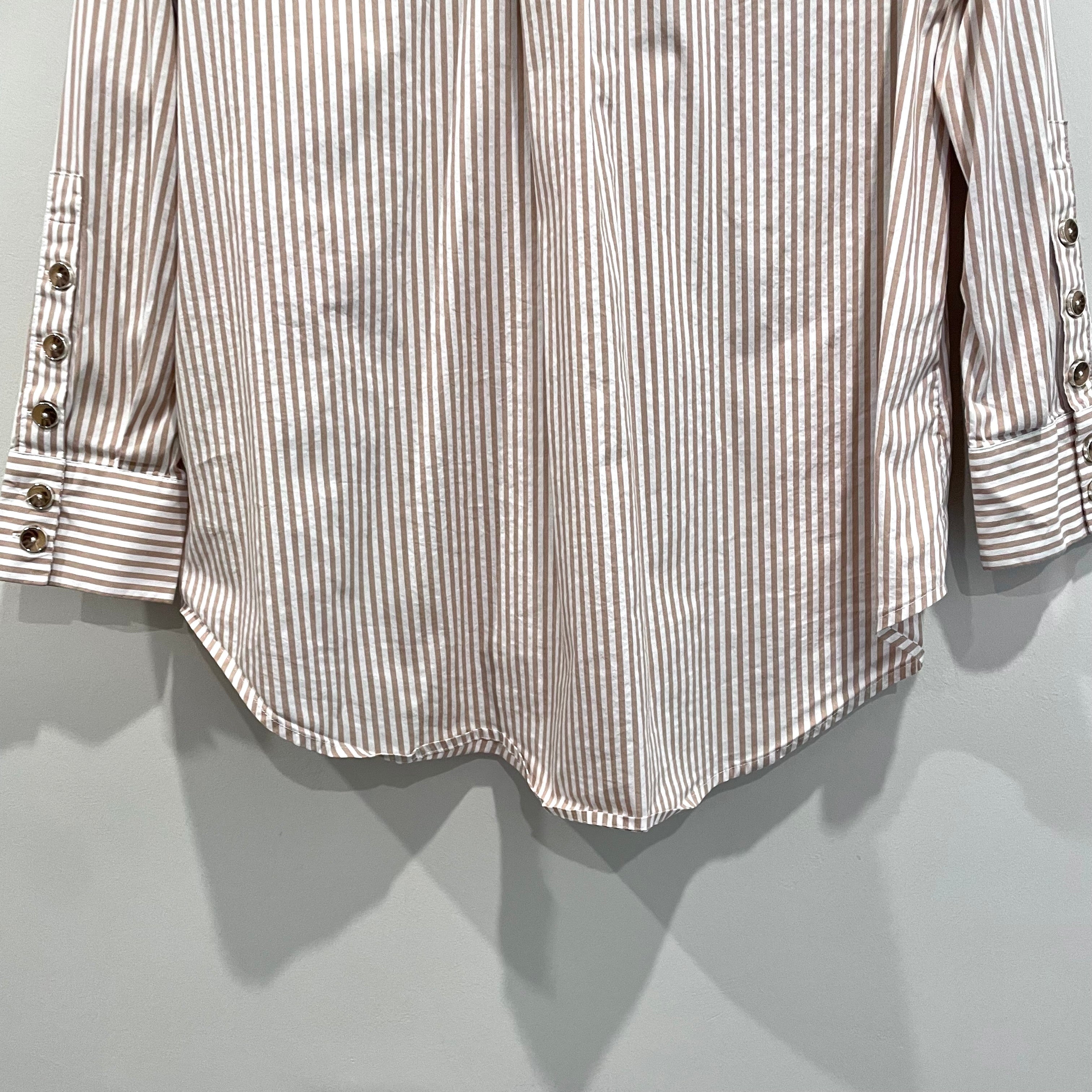 Striped Button Sleeve Top