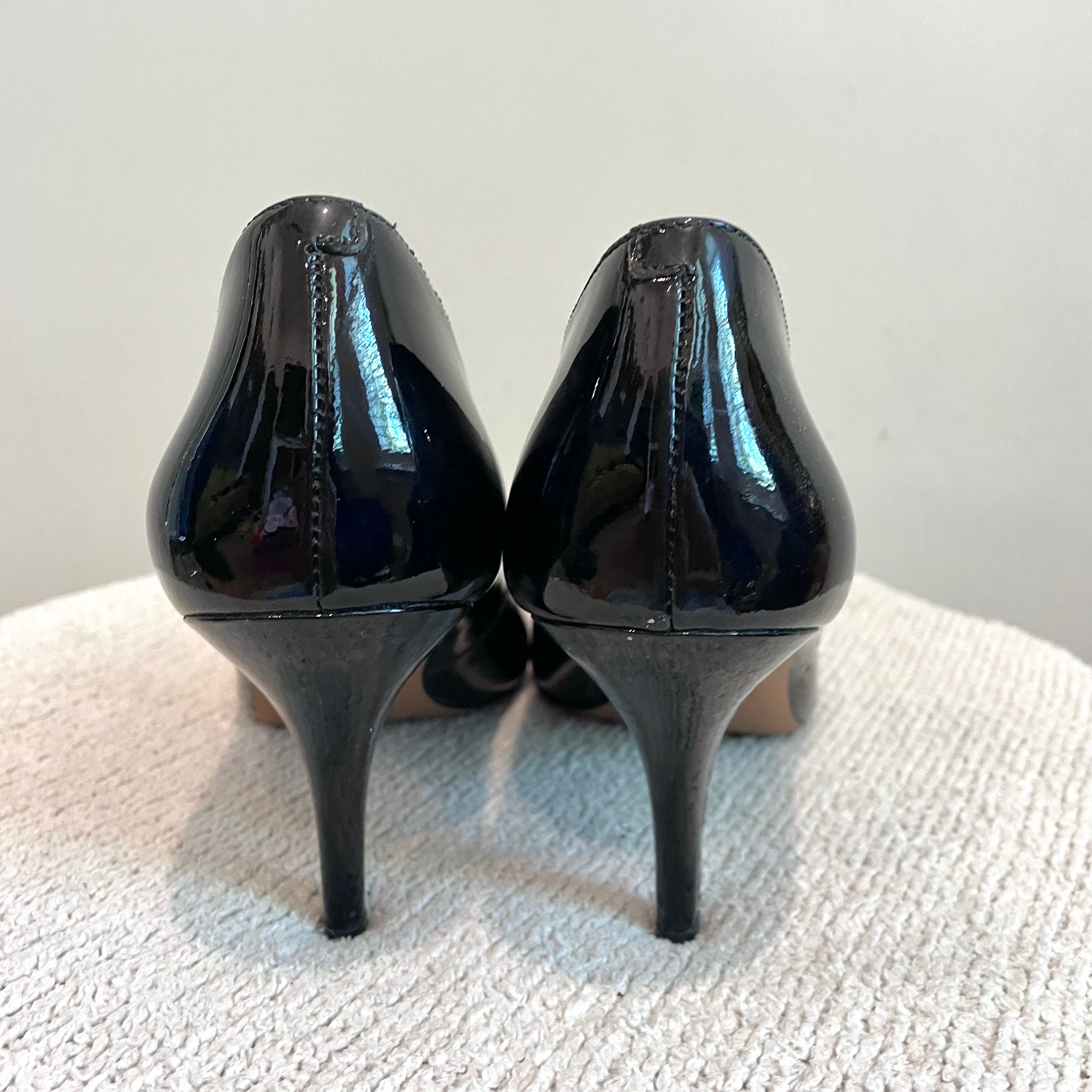 Peep Toe Patent Leather Heel