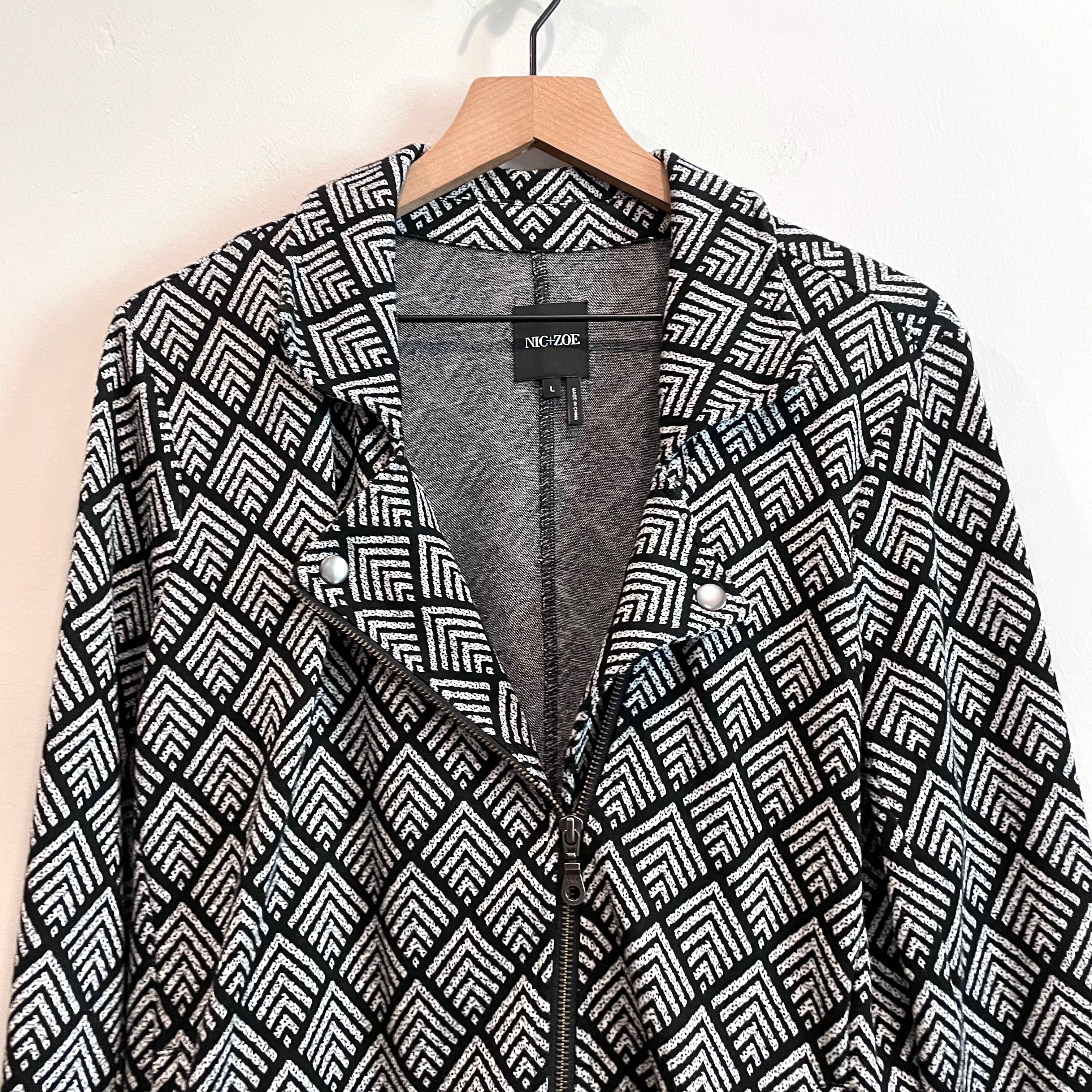 Geometric Moto Blazer Jacket