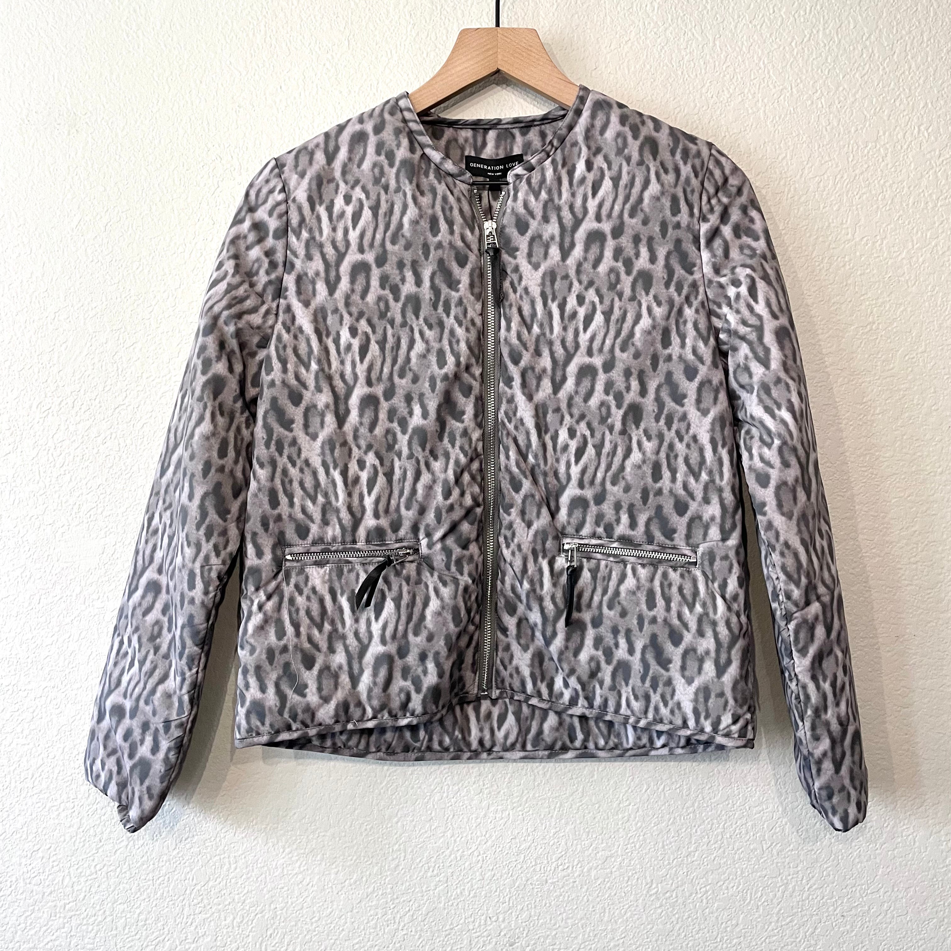 Leopard Puff Bomber Jacket