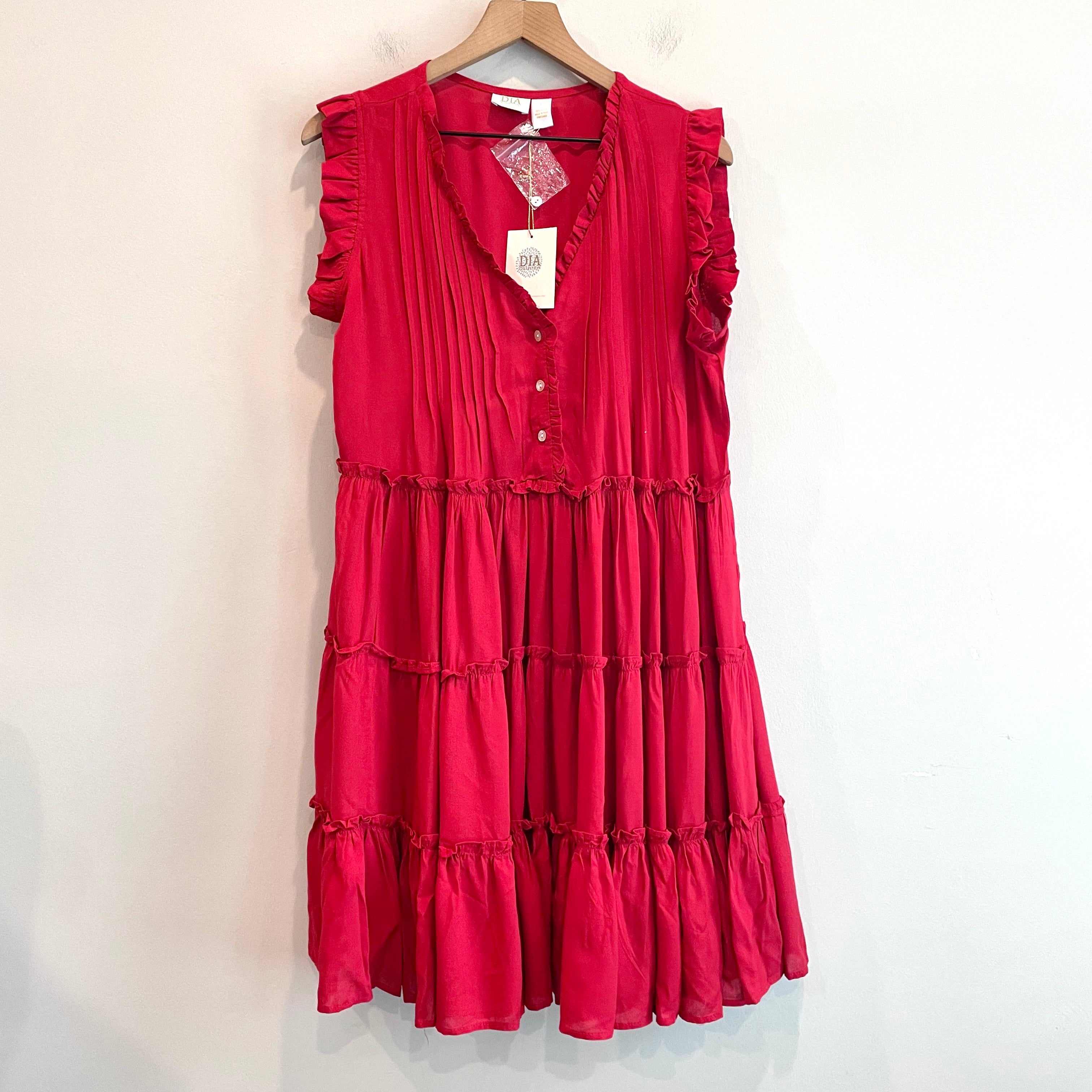 Tiered Ruffle Cap Sleeve Dress