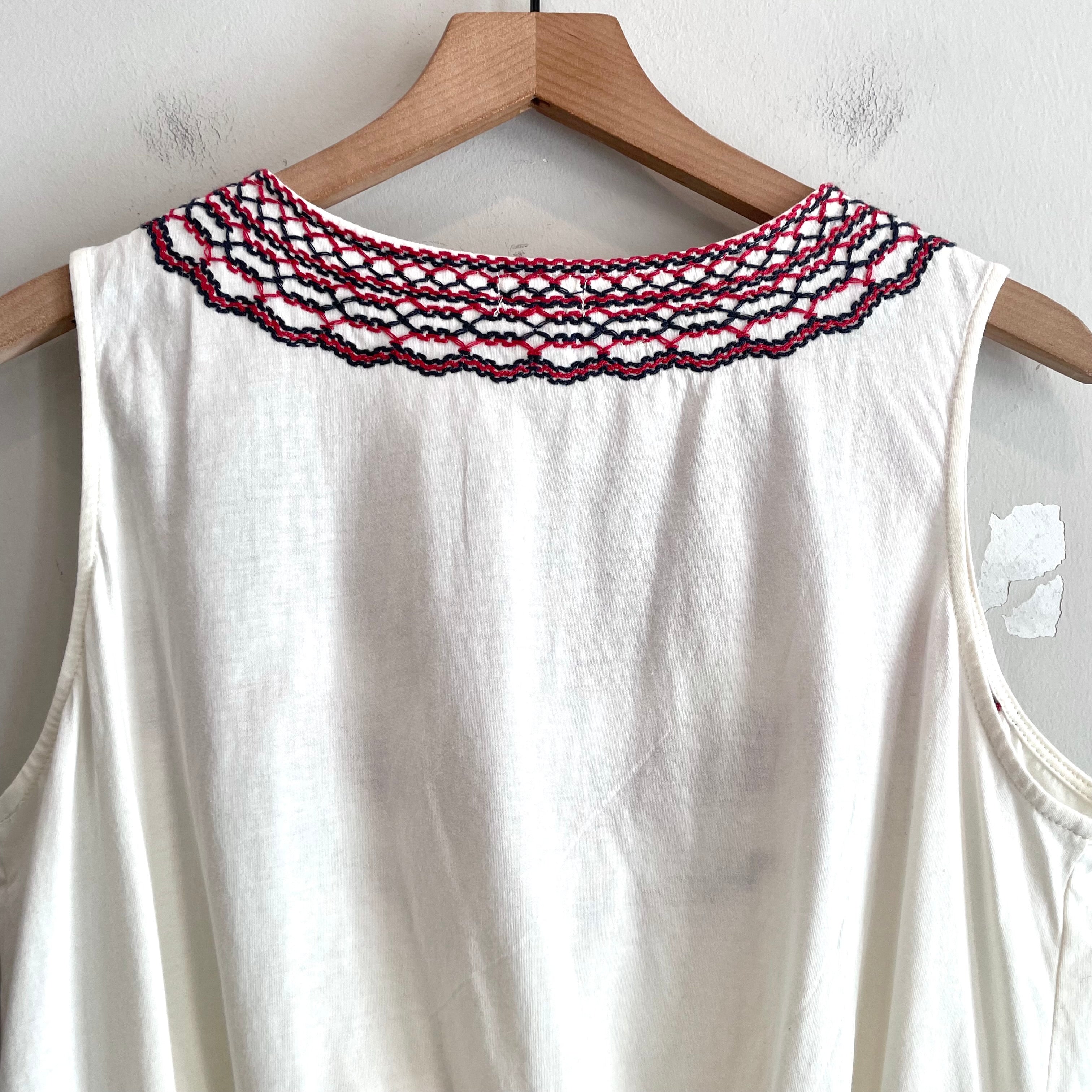 Embroidered Smocked Top