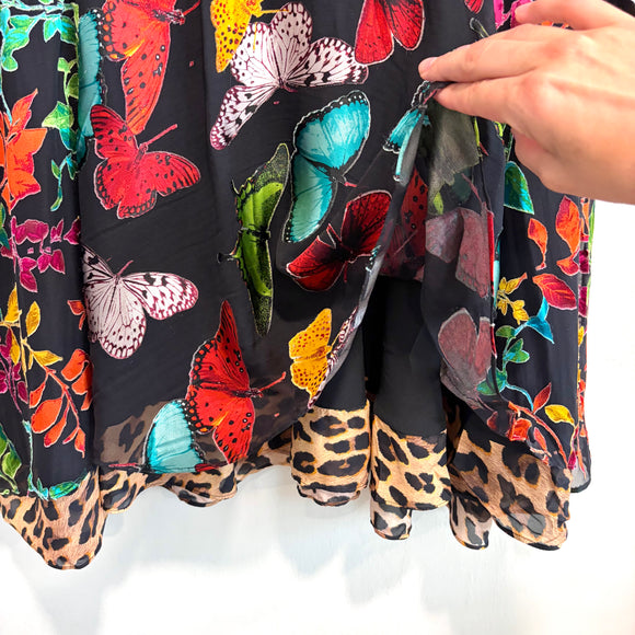 Butterfly Leopard Silk Dress