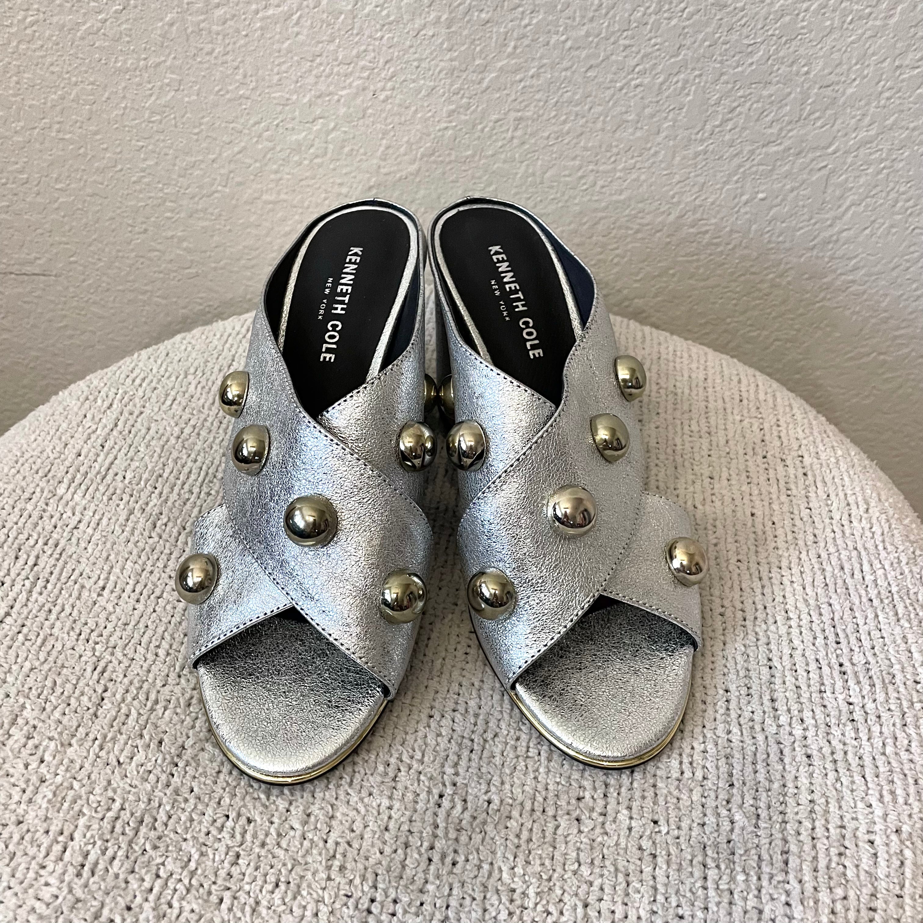 Silver Studded Mules