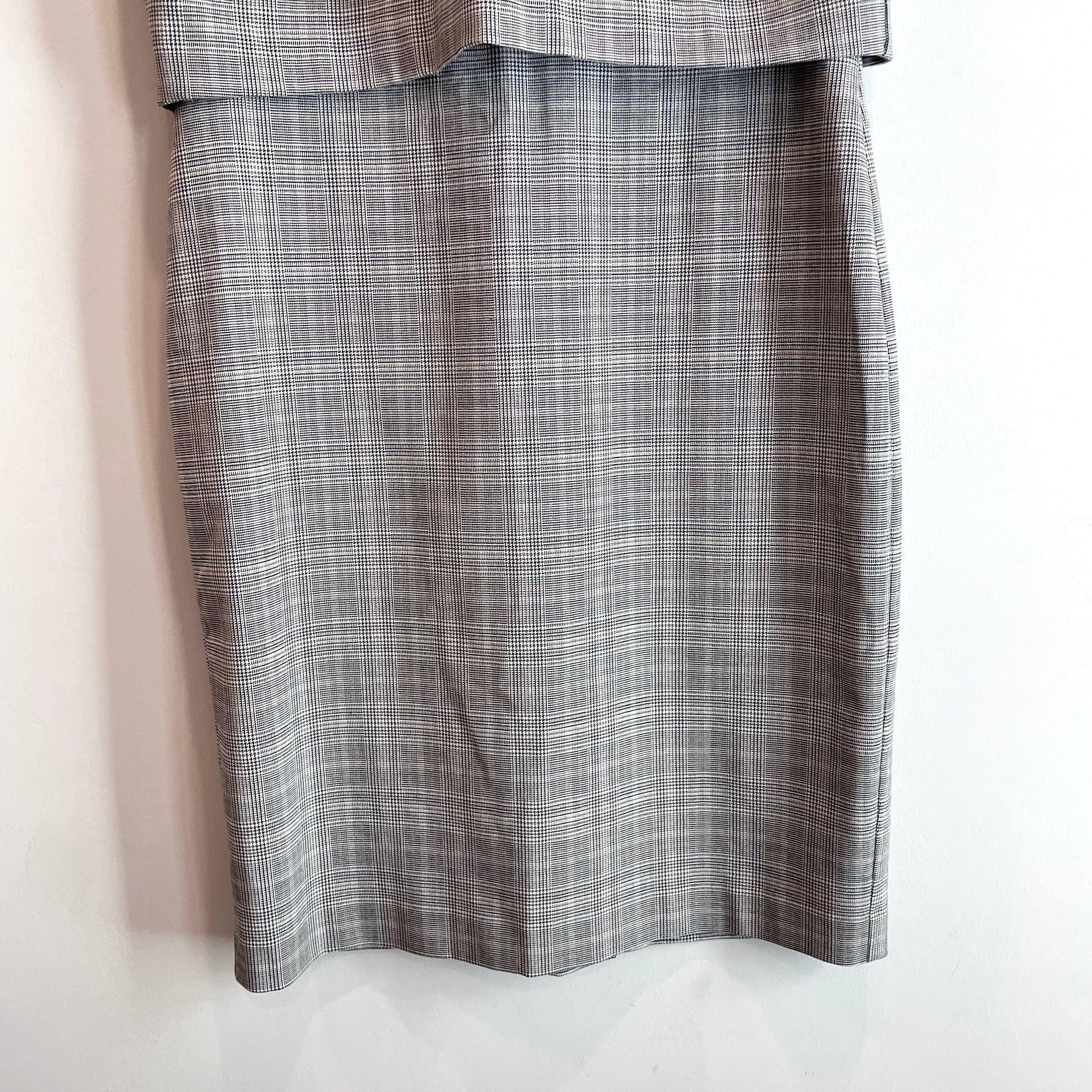 Plaid Overlay Sheath Dress