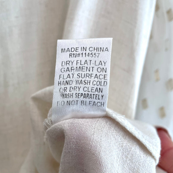 Bow Front Semi-Sheer Fleck Sleeve Top