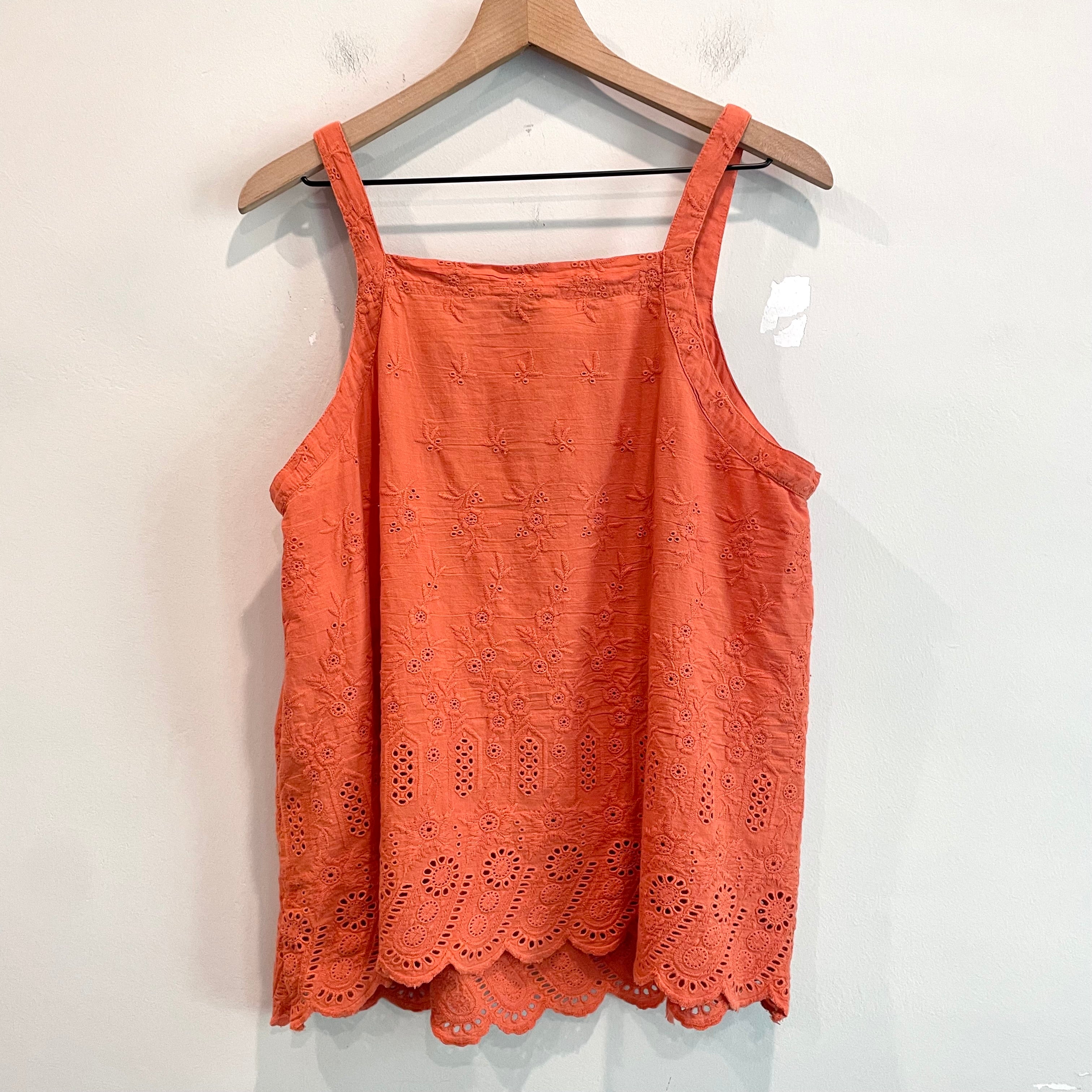 Embroidered Eyelet Tank Top