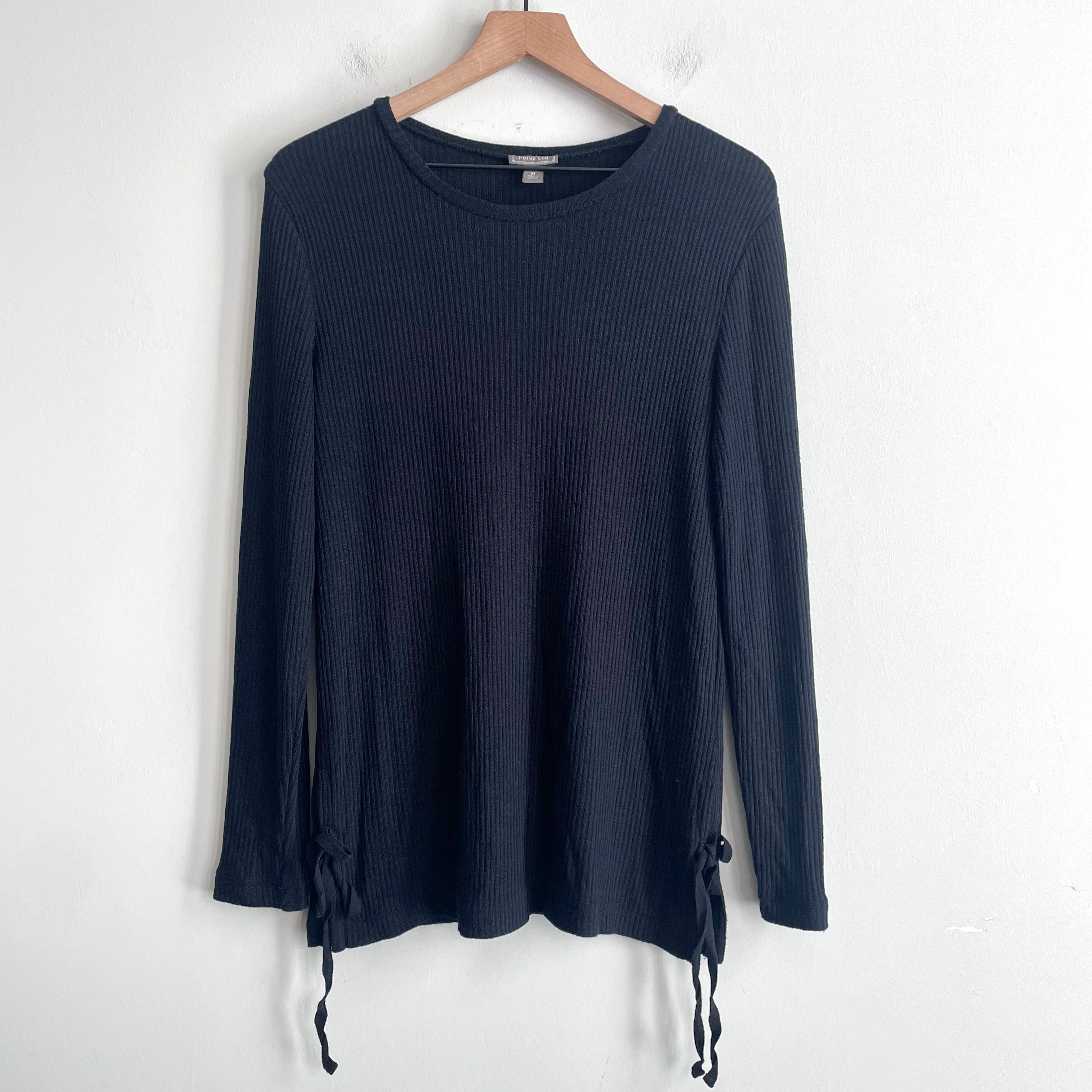 Ribbed Side Tie Sweater