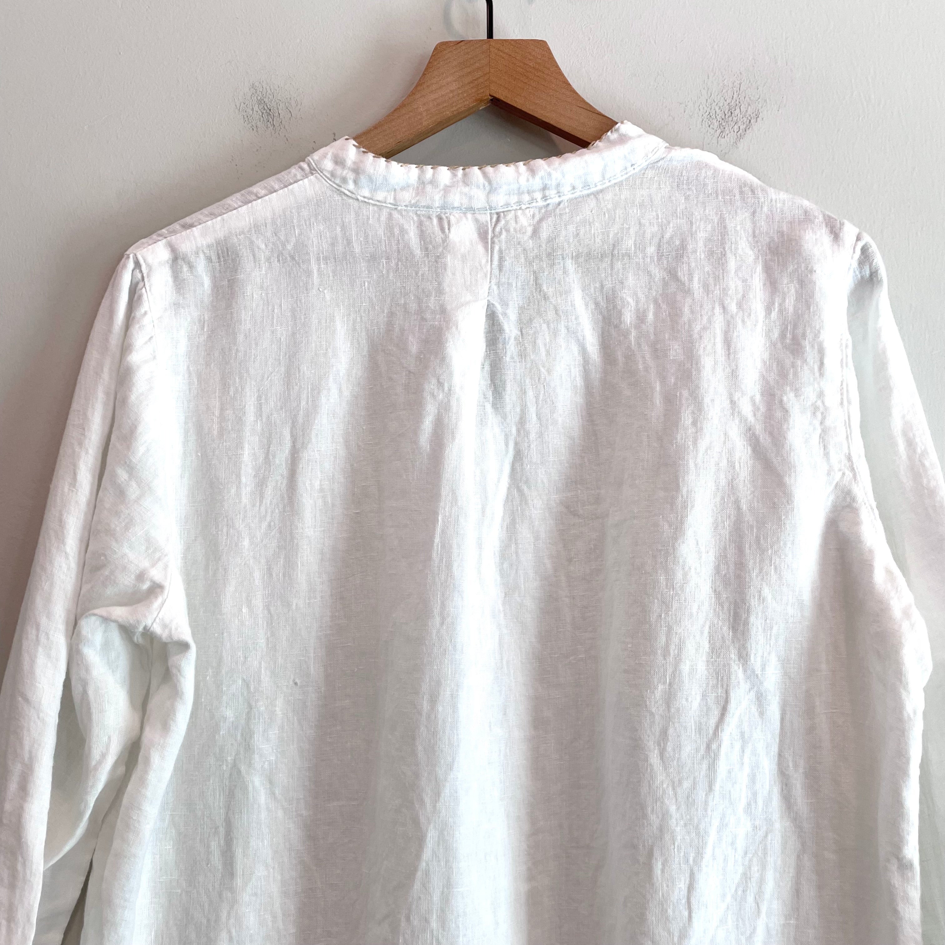 French Knot Stitched Linen Top