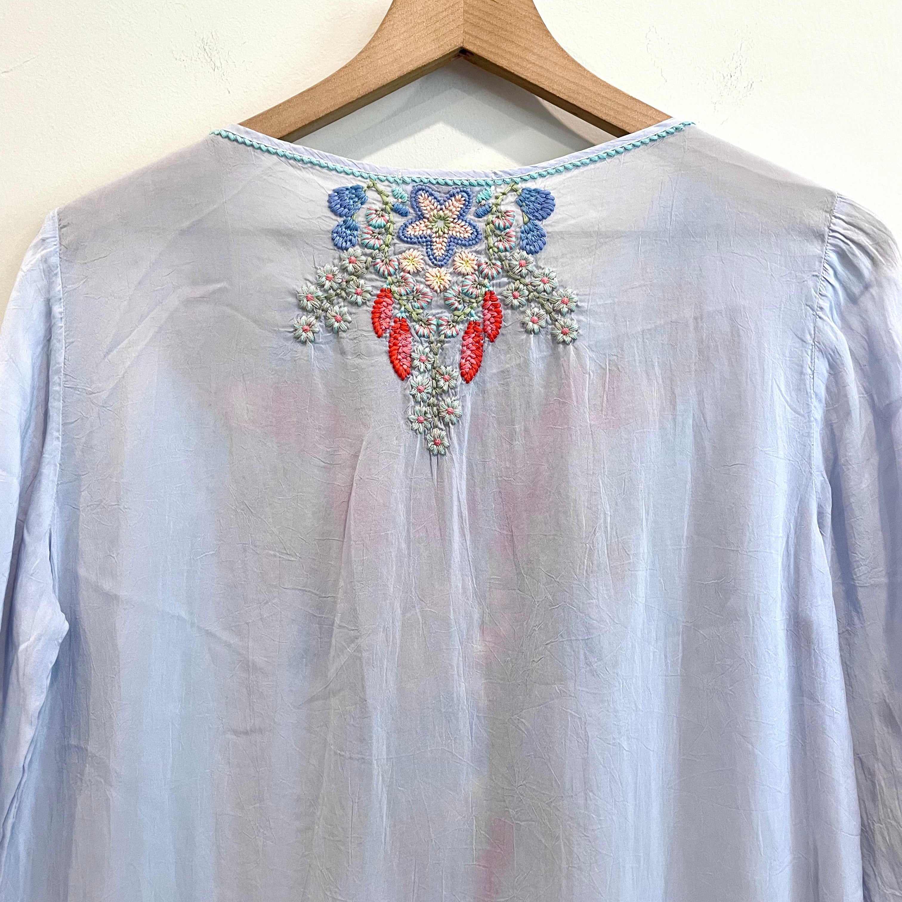 Pastel Embroidered Tunic Top