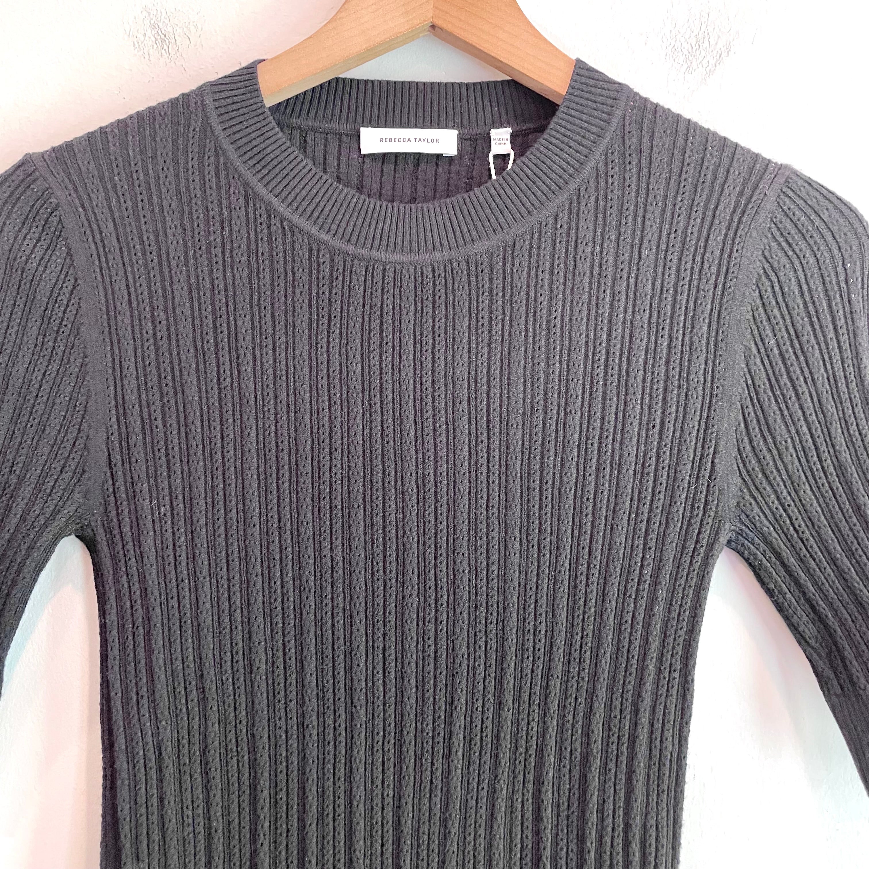 Pointelle Short Sleeve Sweater