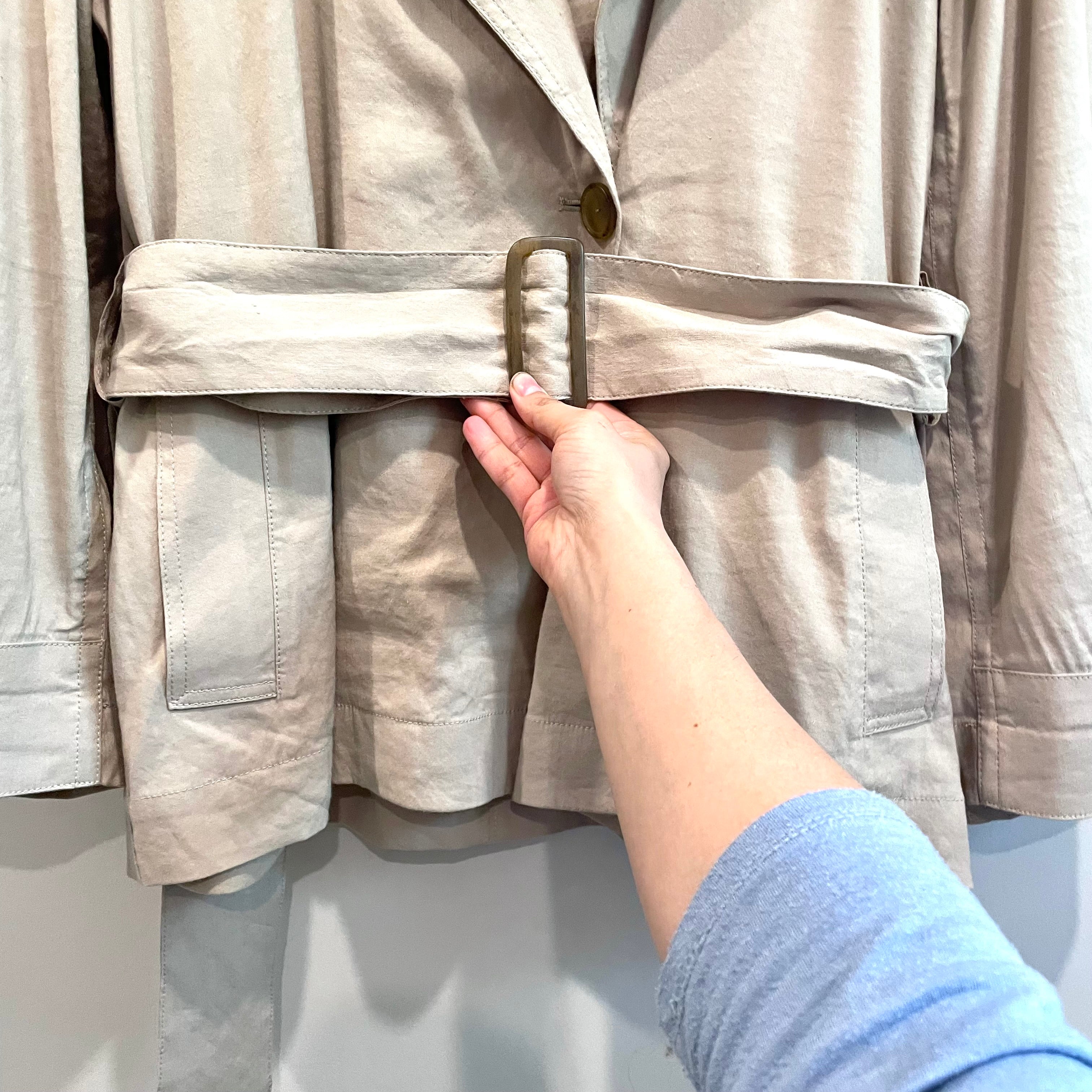 Belted Linen Blend Jacket