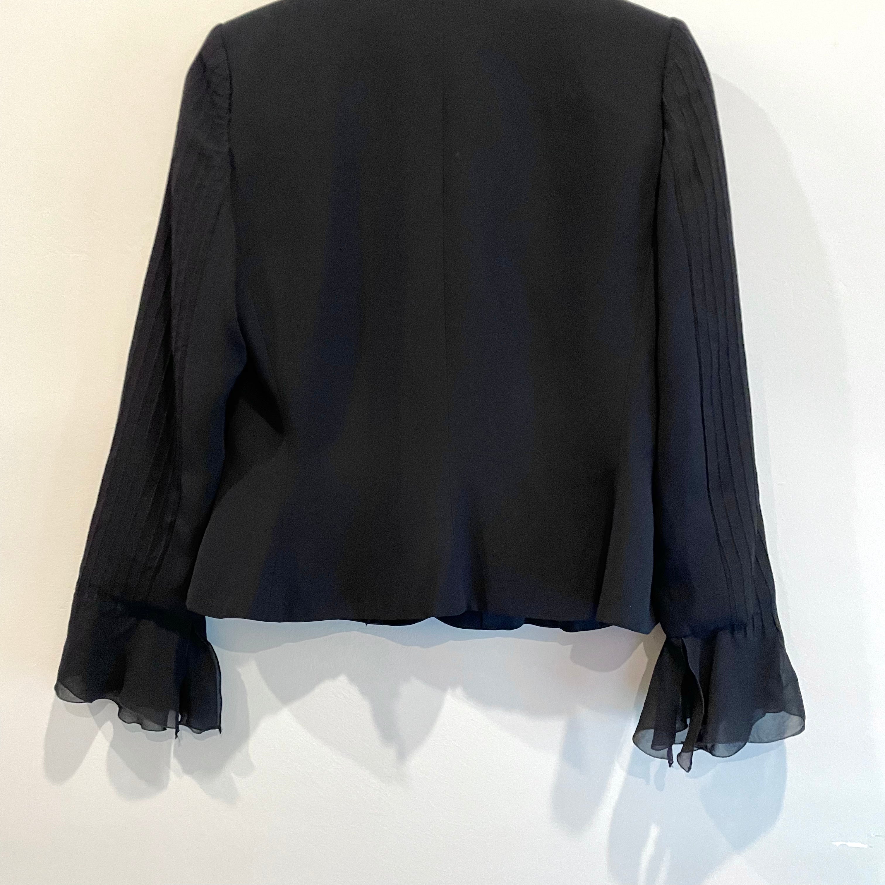 Silk Ruffle Peplum Blazer