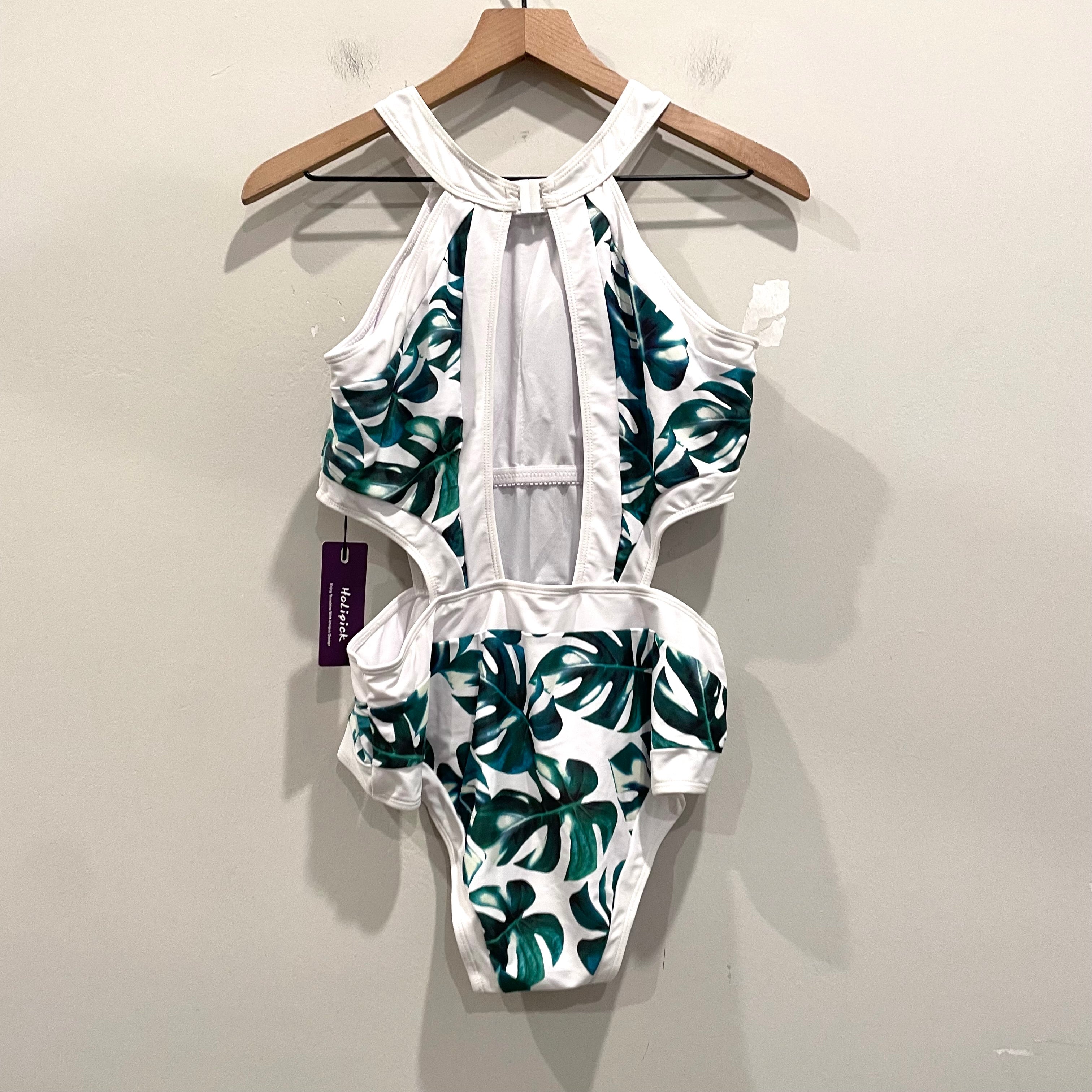 Topical Leaf One Piece Swimsuit